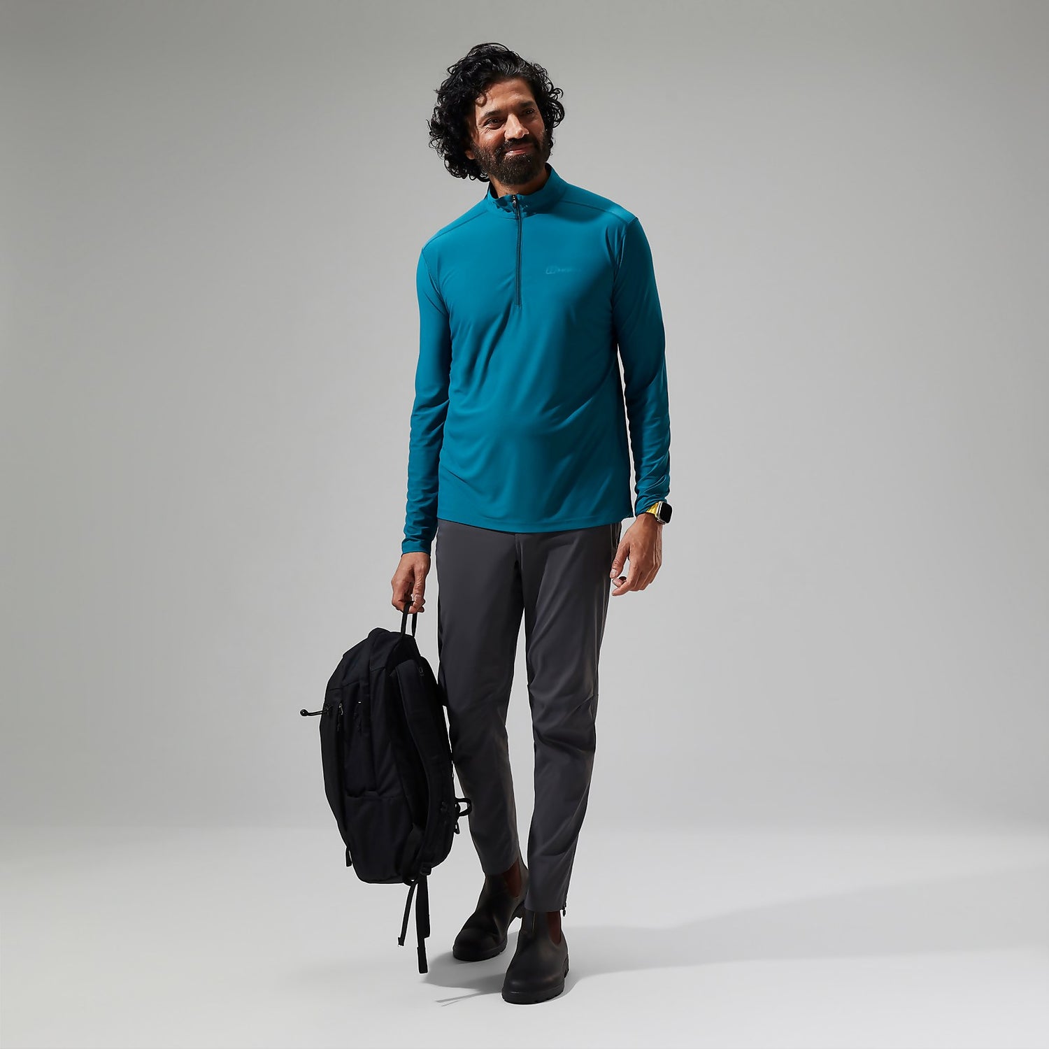 Men s 24 7 Half Zip Long Sleeve Tech Tee Turquoise Berghaus
