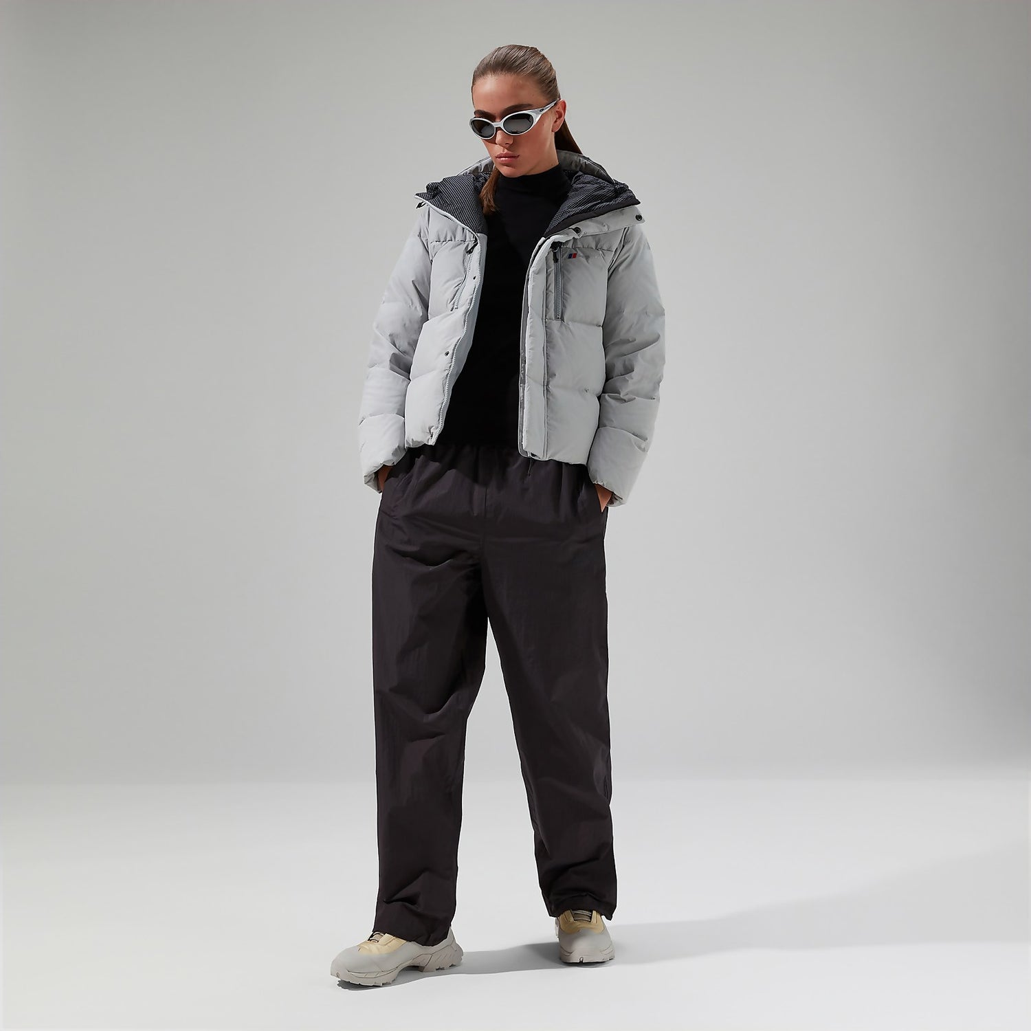 Women s Saffren Hooded Down Insulated Jacket Grey Black Berghaus