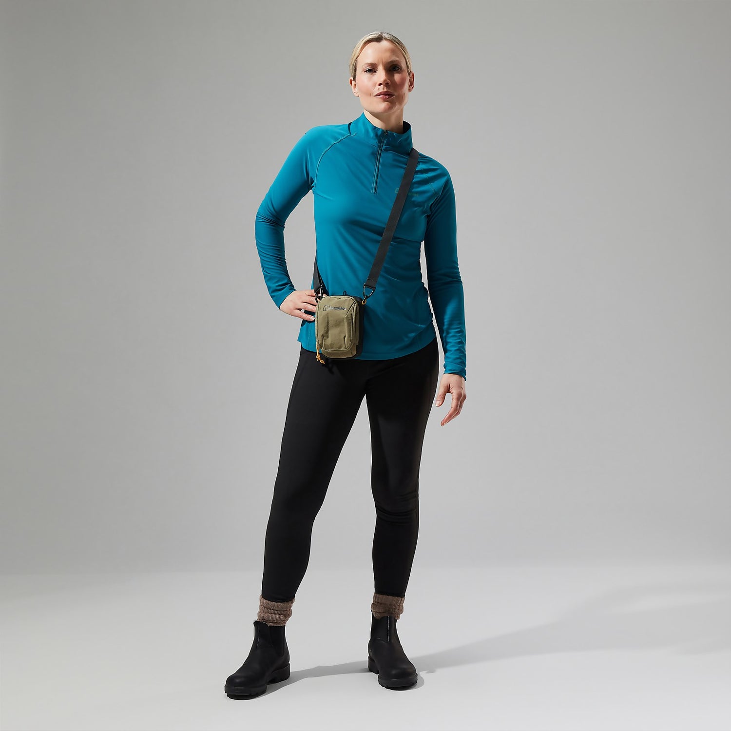 Women s 24 7 Half Zip Long Sleeve Tech Tee Turquoise Berghaus