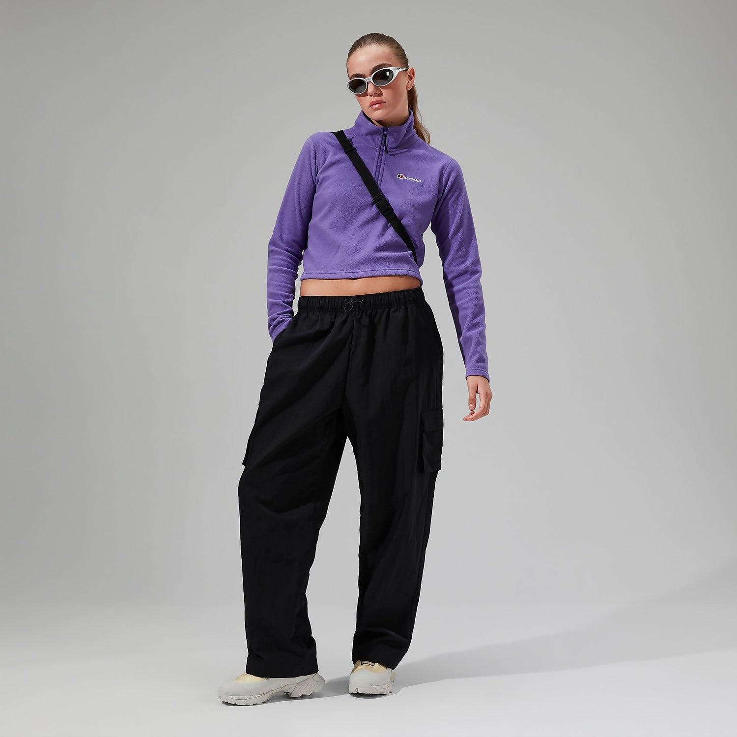 Women s URB Prism Cropped Half Zip Fleece Purple Berghaus