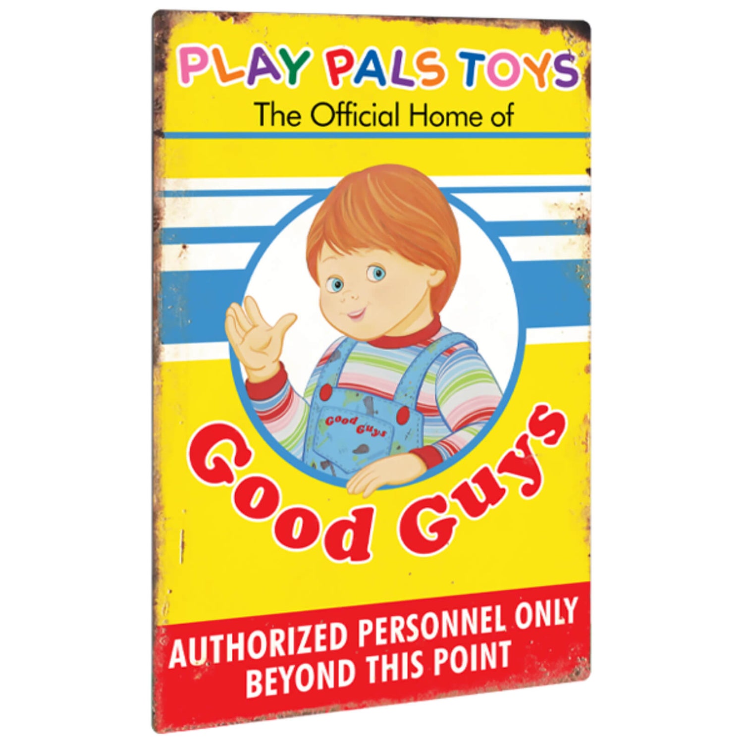 Trick or Treat Studios Child's Play 2 Good Guys Play Pals Toys Metal Sign