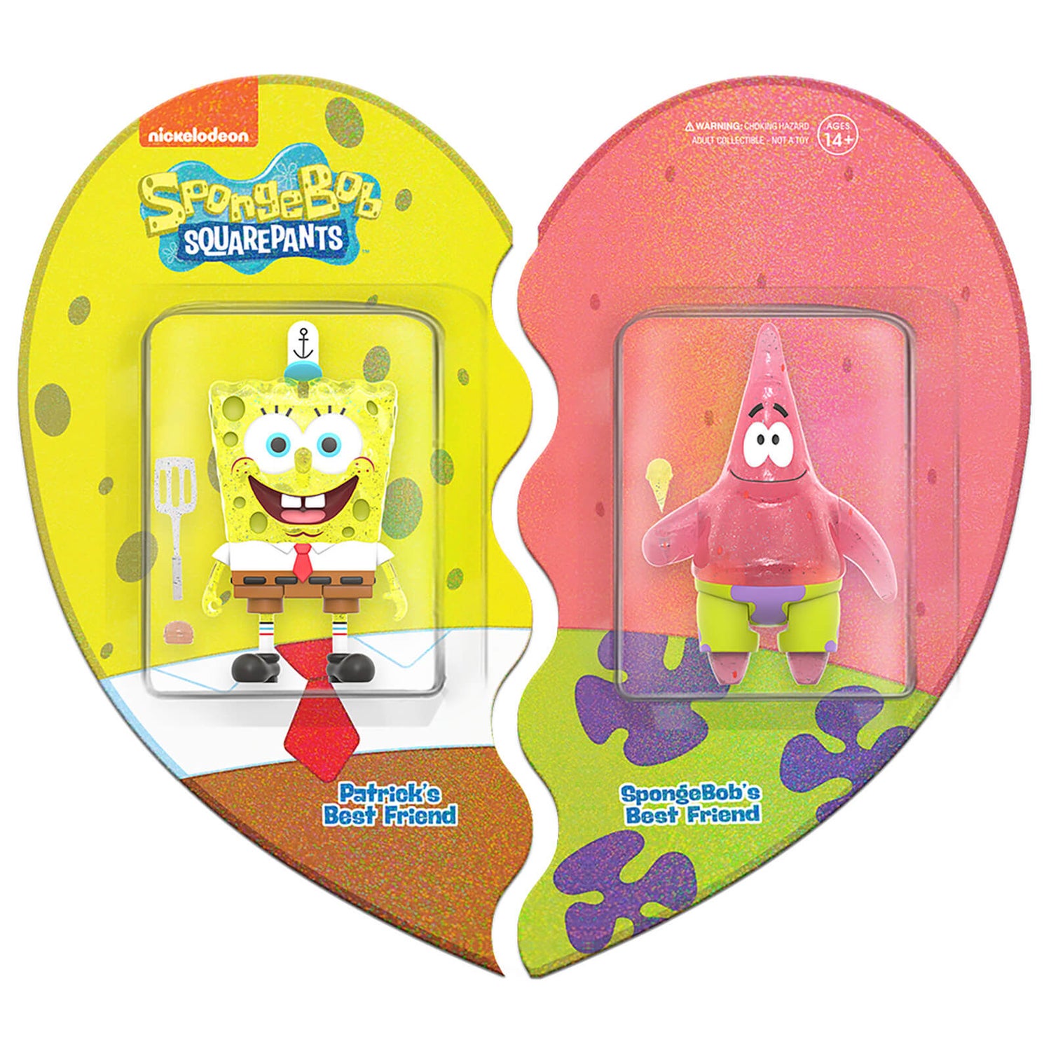 SpongeBob SquarePants ReAction Figures 2-Pack - SpongeBob and Patrick (Glitter)
