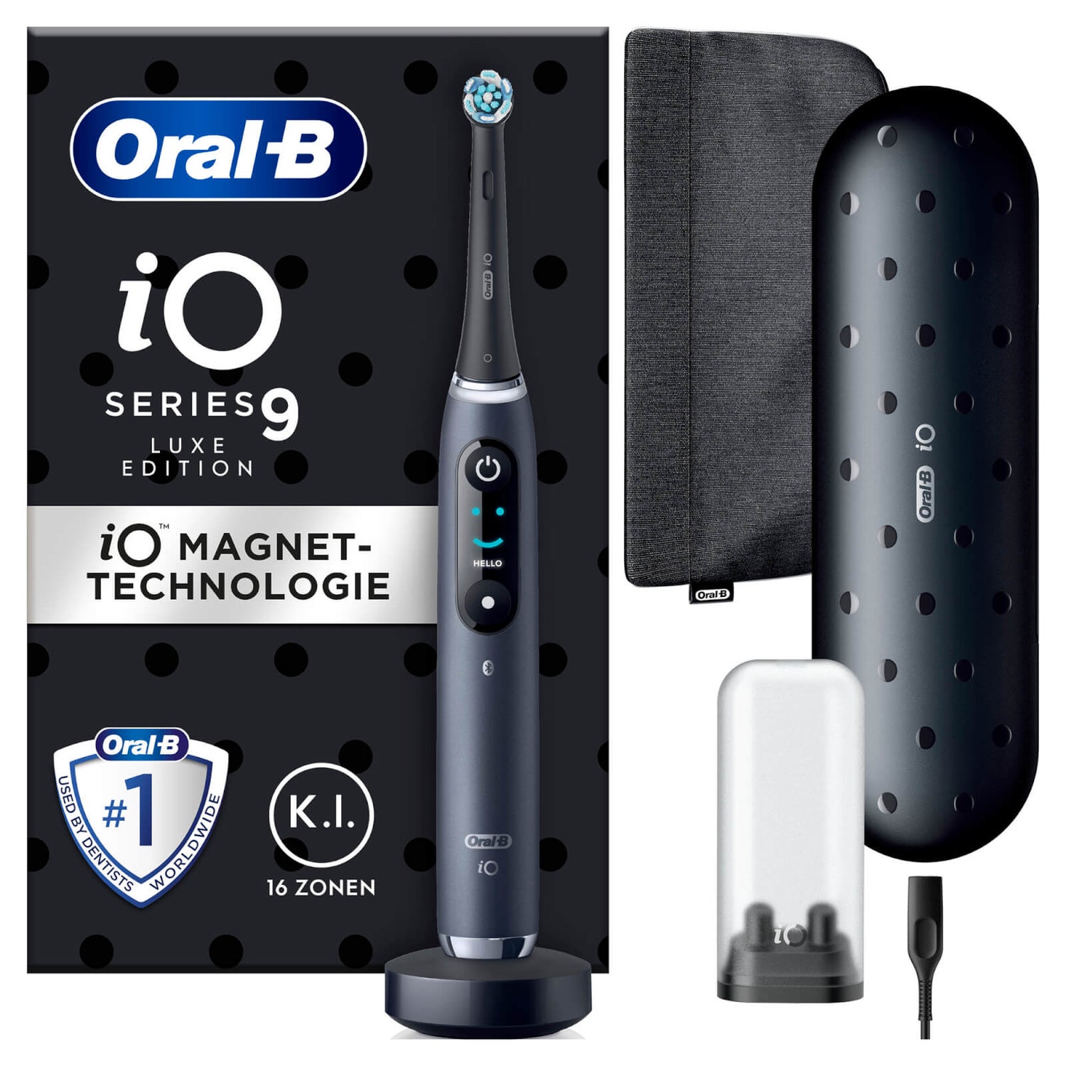 [Zahnarztpraxis-Angebot] Oral-B iO Series 9 Elektrische Zahnbürste Black Onyx Luxe Edition