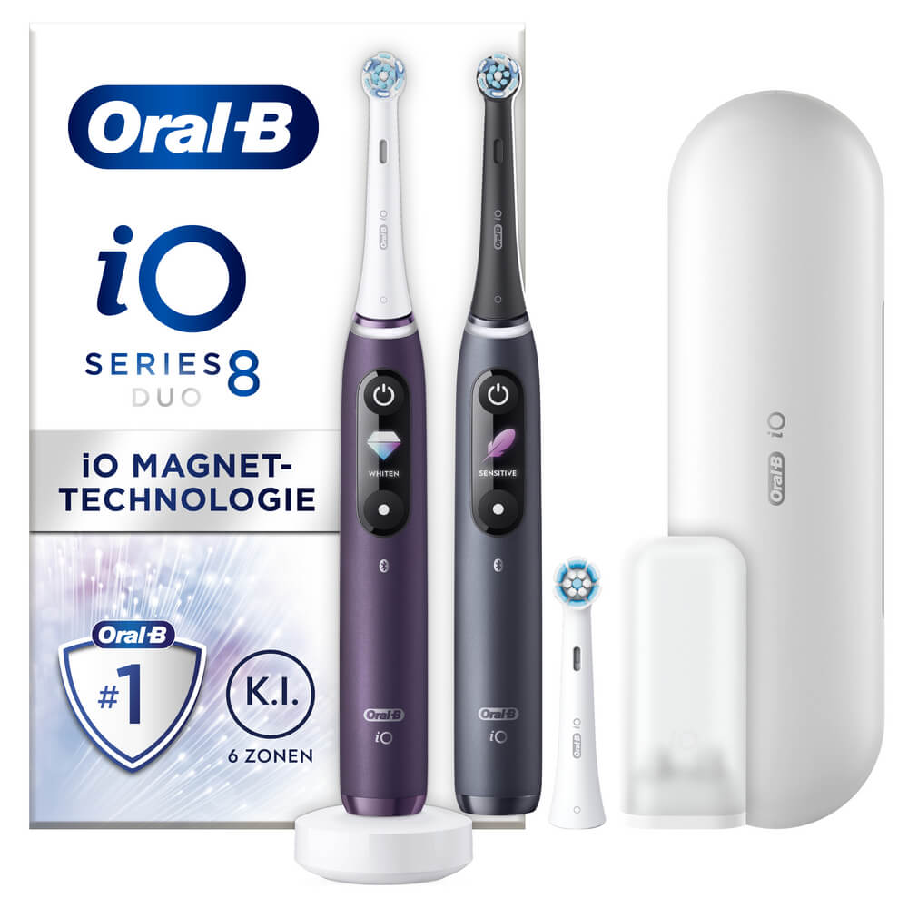 Oral-B iO Series 8 Elektrische Zahnbürste Violet Ametrine/Black Onyx mit 2.  Handstück | Oral-B DE