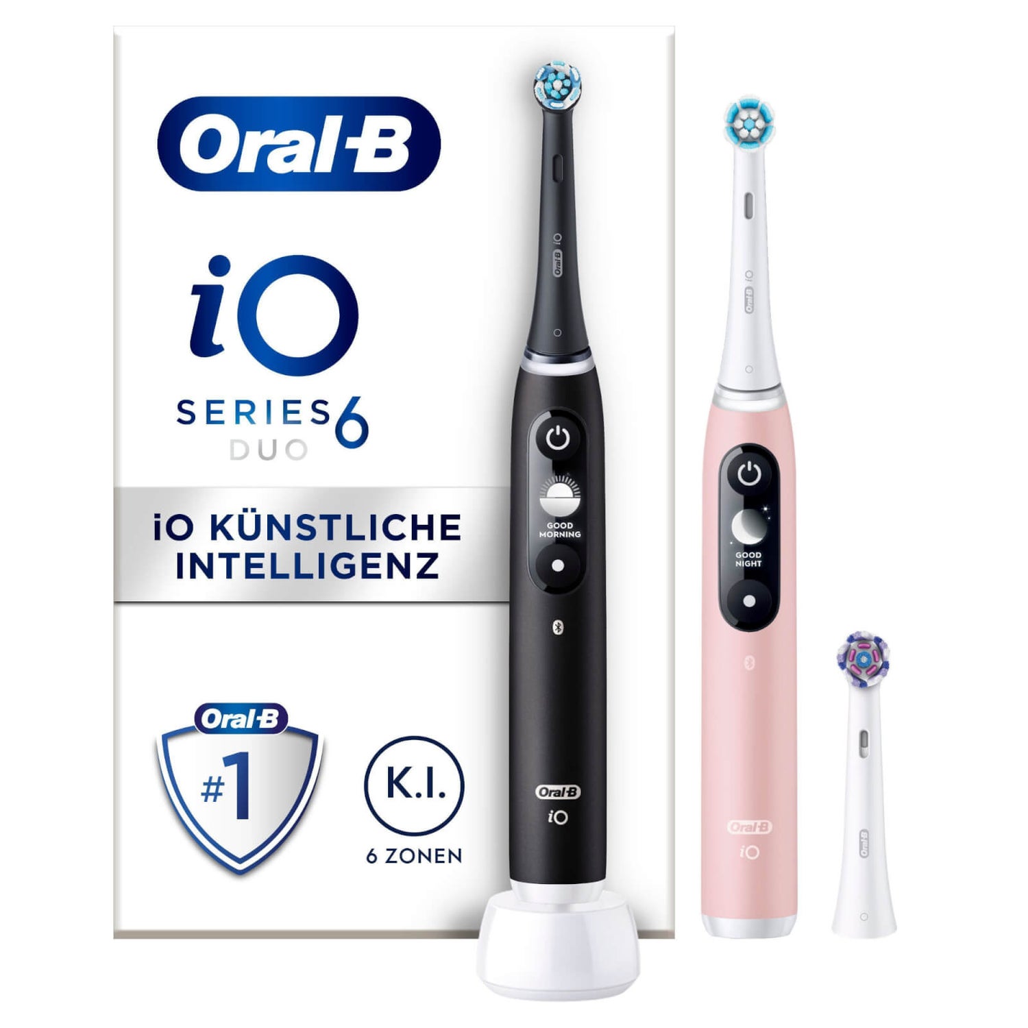 Oral-B iO Series 6 Duopack Elektrische Zahnbürste, Lava/Pink Sand