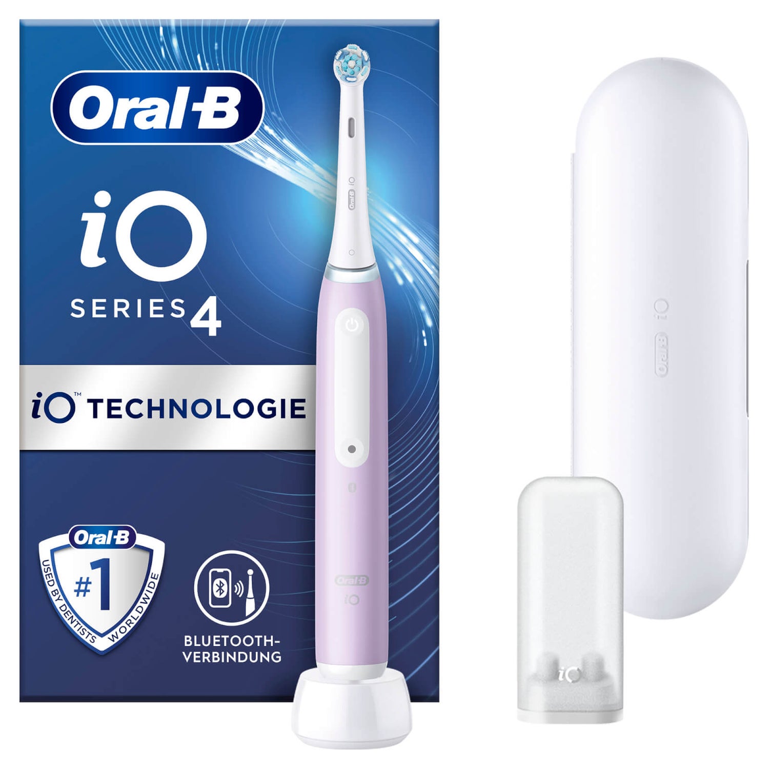 [Zahnarztpraxis-Angebot] Oral-B iO Series 4 Elektrische Zahnbürste, Reiseetui, Lavender