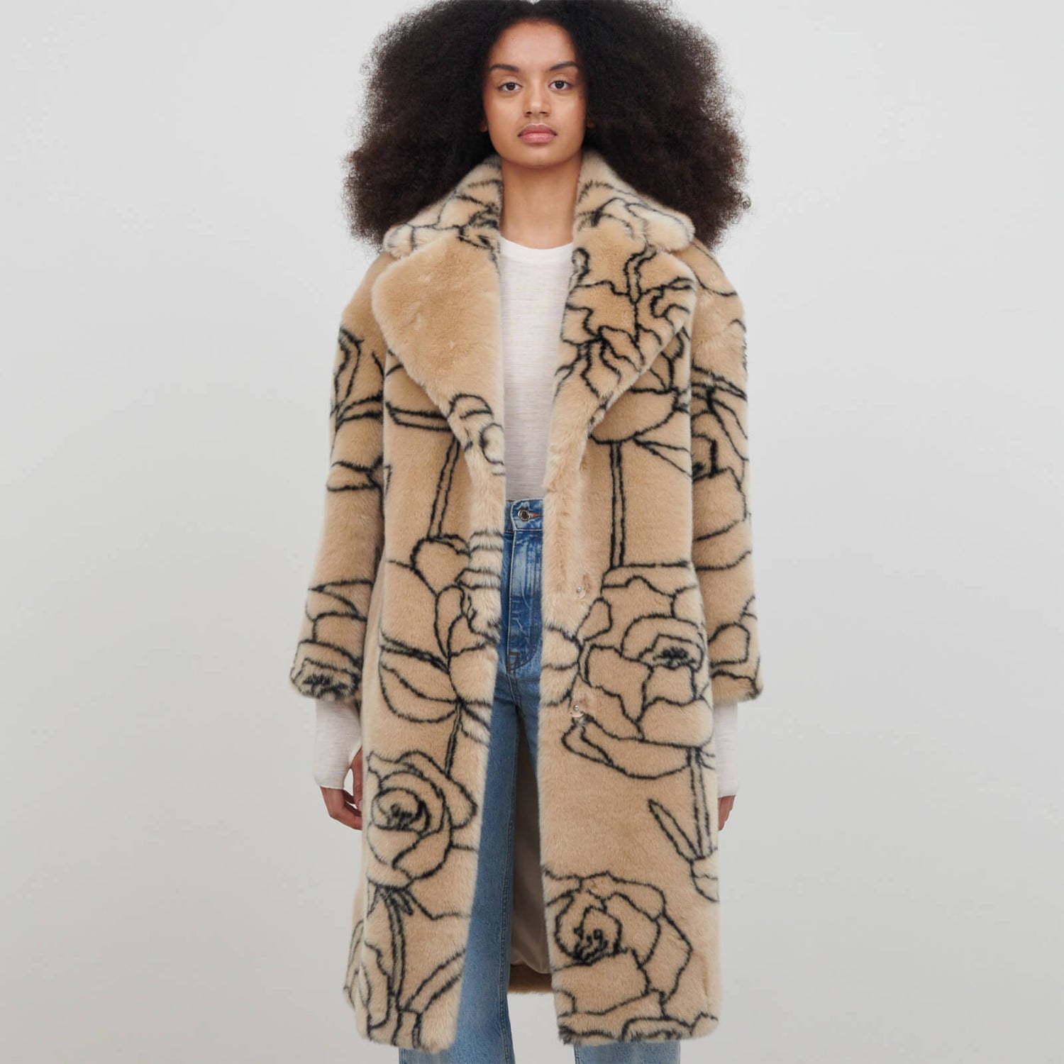 Jakke Katie Printed Faux Fur Coat