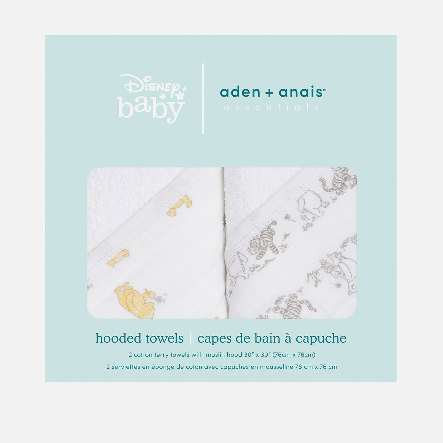 aden + anais Essentials Hooded Towel - Winnie + Friends (2 Pack)