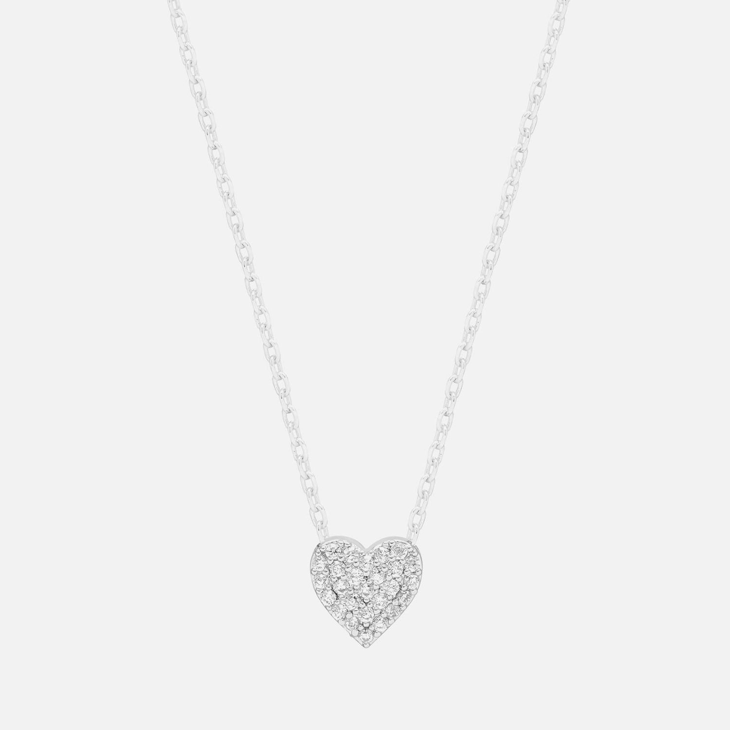 Estella Bartlett Heart Silver-Plated Crystal Necklace