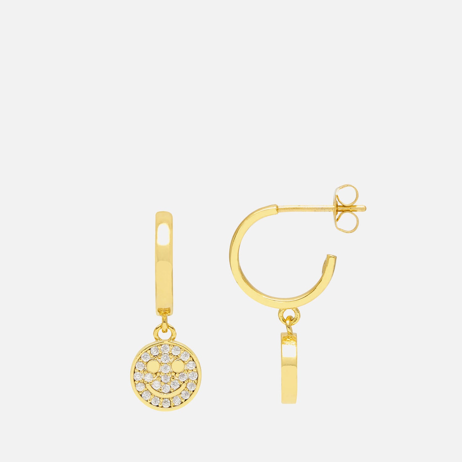 Estella Bartlett Smiley Gold-Plated and Crystal Hoop Earrings