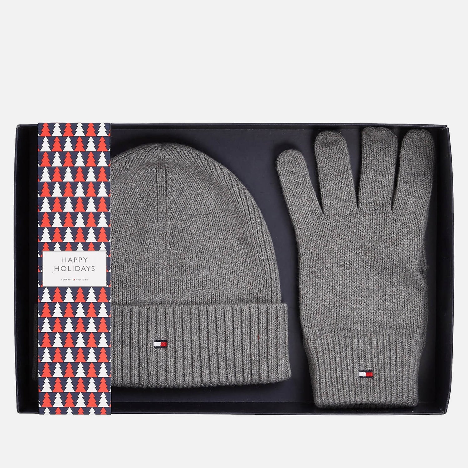 Tommy Hilfiger Essential Cotton-Blend Beanie & Gloves Set