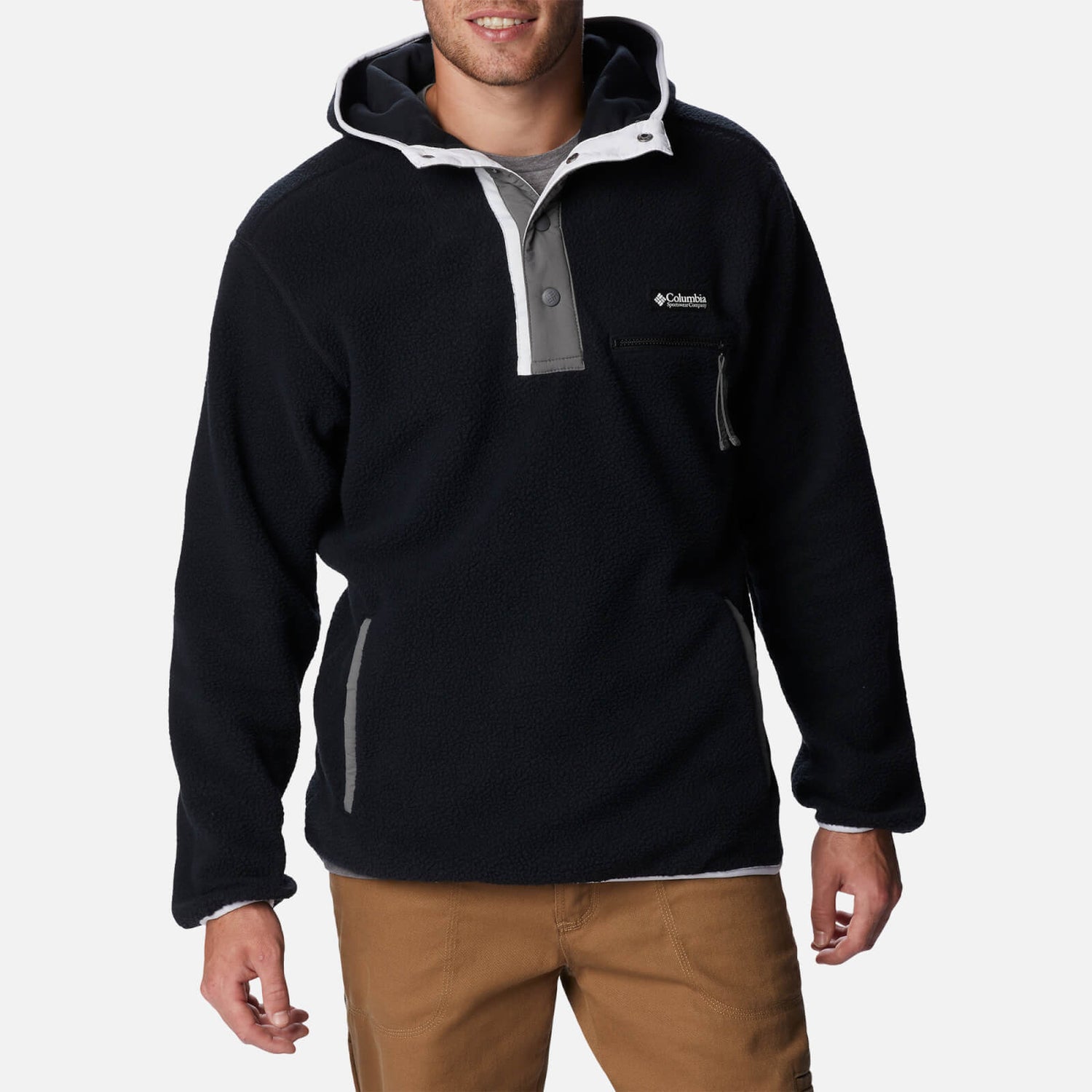 Columbia Helvetia Logo-Detailed Sherpa Hoodie