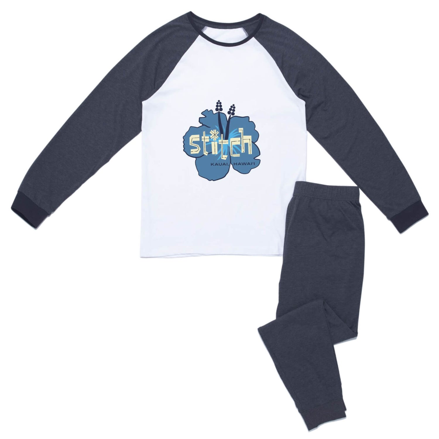 Pyjama pour homme Disney Lilo et Stitch Floral - Blanc Navy