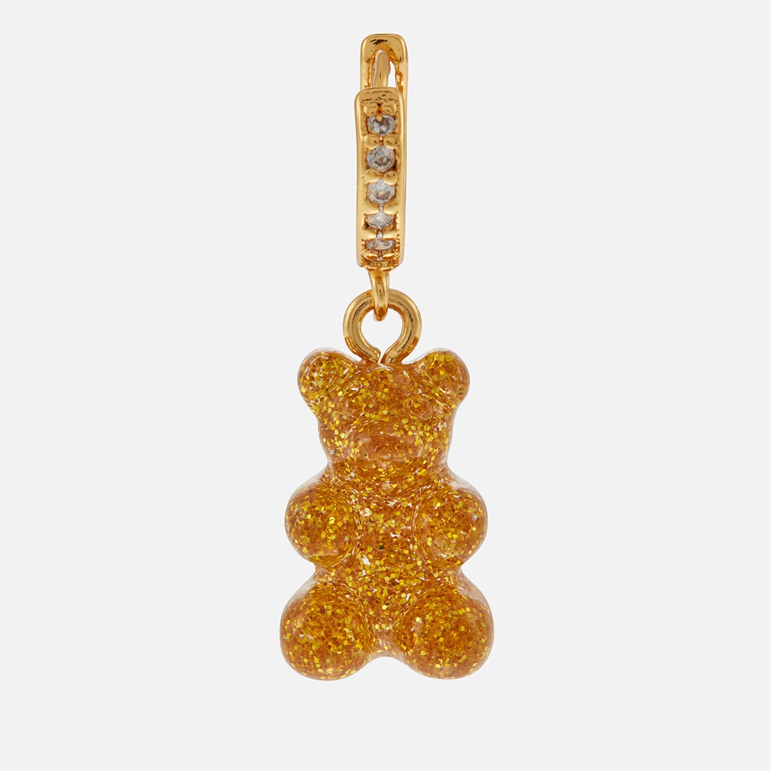 Crystal Haze Pave Nostalgia Single Bear Hoop Earring