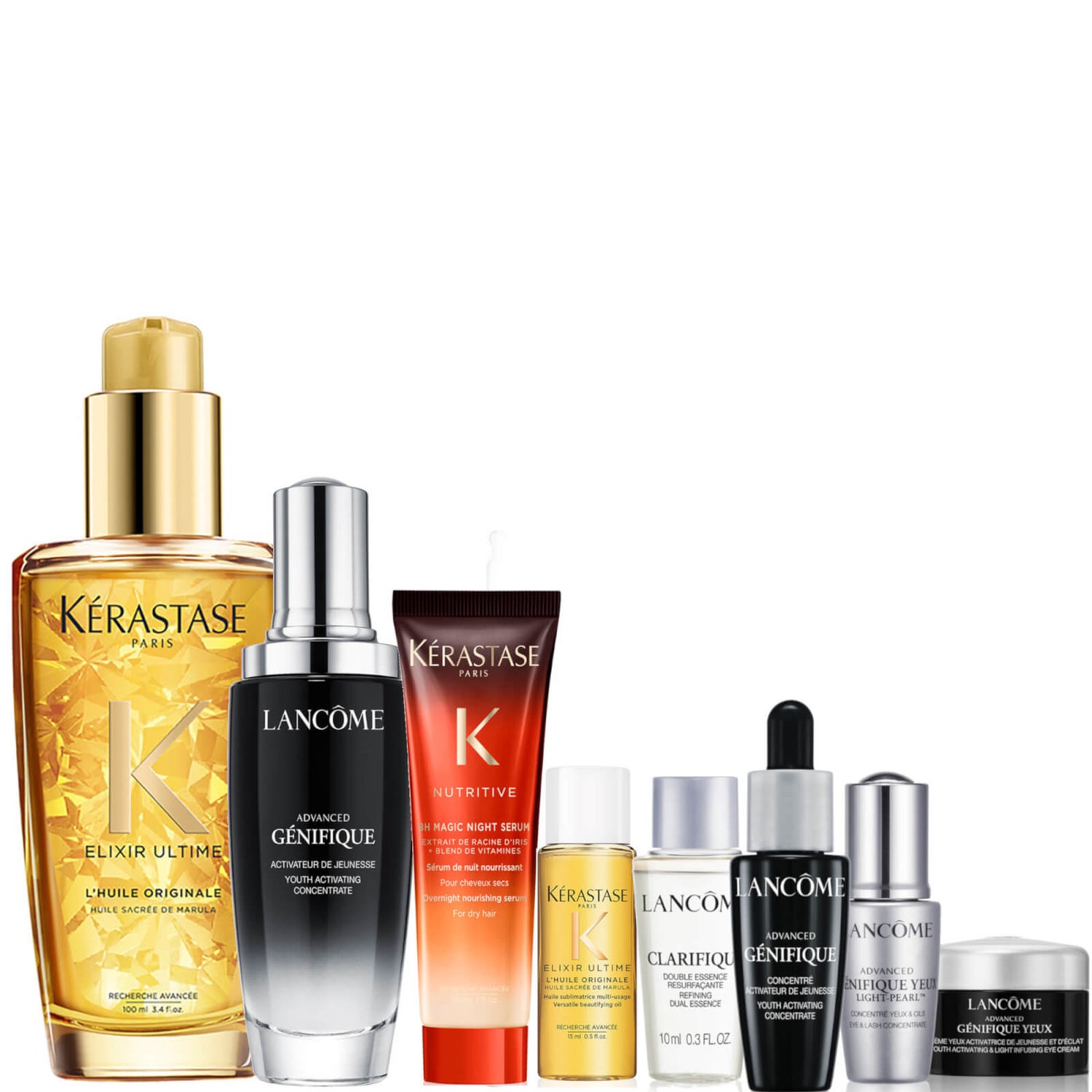 Kérastase and Lancôme Elixir Oil and Genifique Serum Cult Classics Bundle (Worth £181.00)