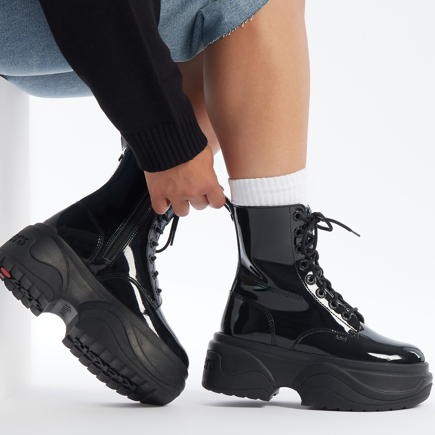 Adult Unisex Kade Boot Patent leather Black Kickers