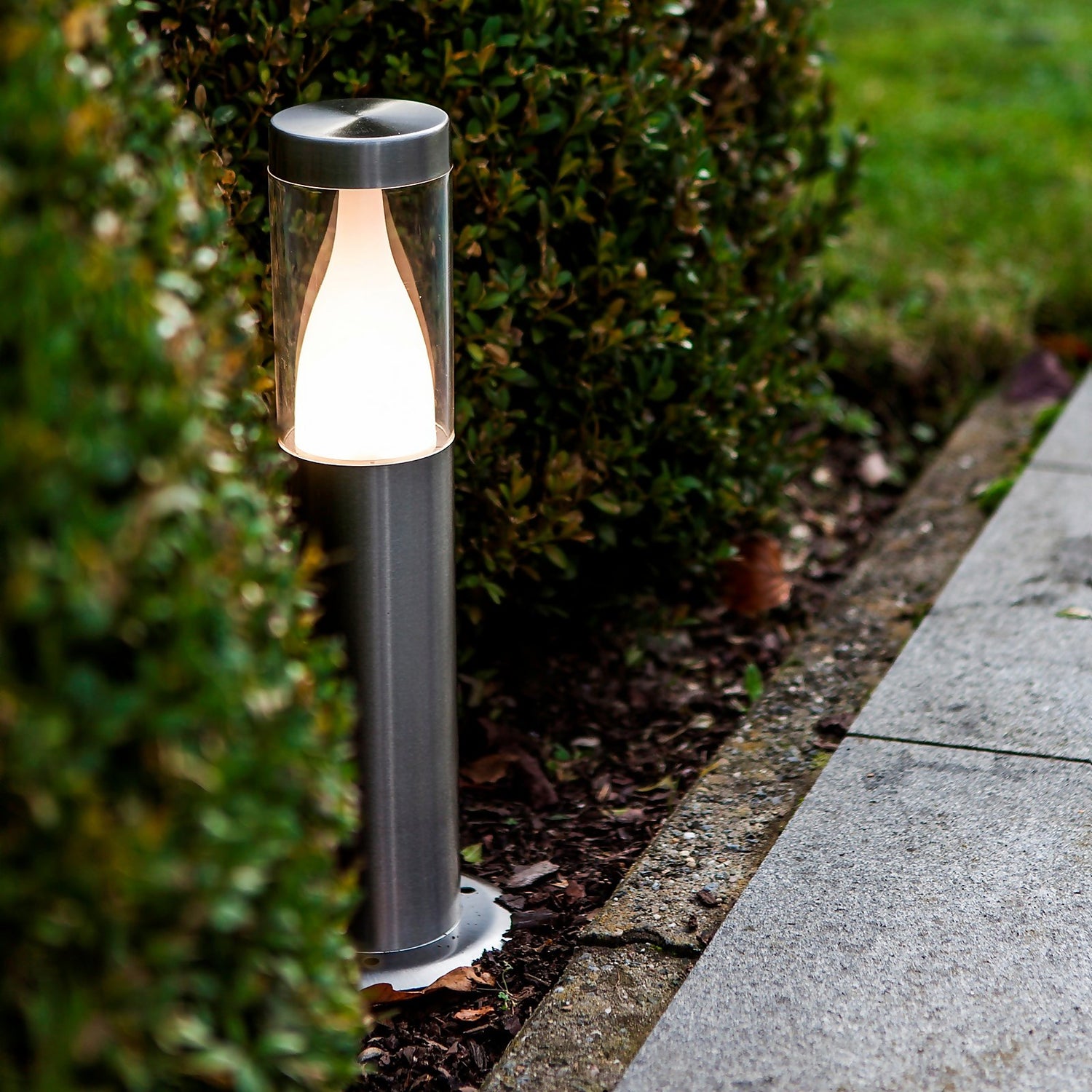Lutec Virgo LED Outdoor Bollard Light Stainless Steel Homebase