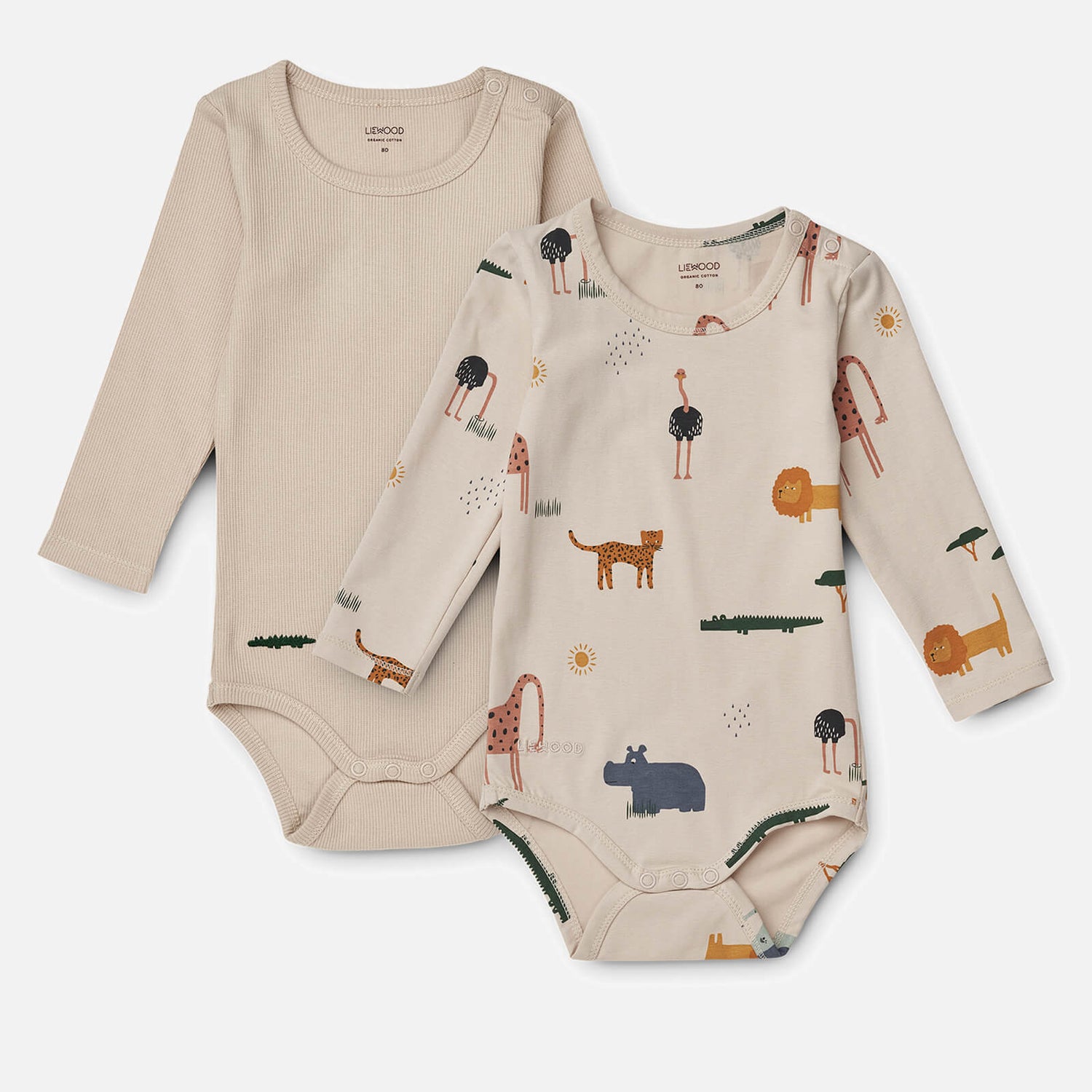 Liewood Baby Yanni Two-Pack Cotton-Blend Bodysuits - 12-18 months