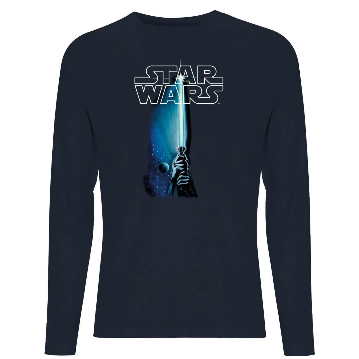 Star Wars Classic Lightsaber Men's Long Sleeve T-Shirt - Navy