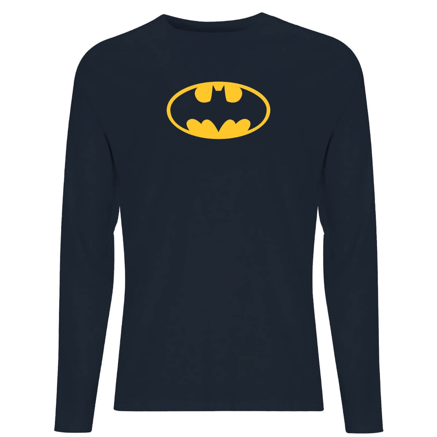 Justice League Batman Logo Men's Long Sleeve T-Shirt - Navy