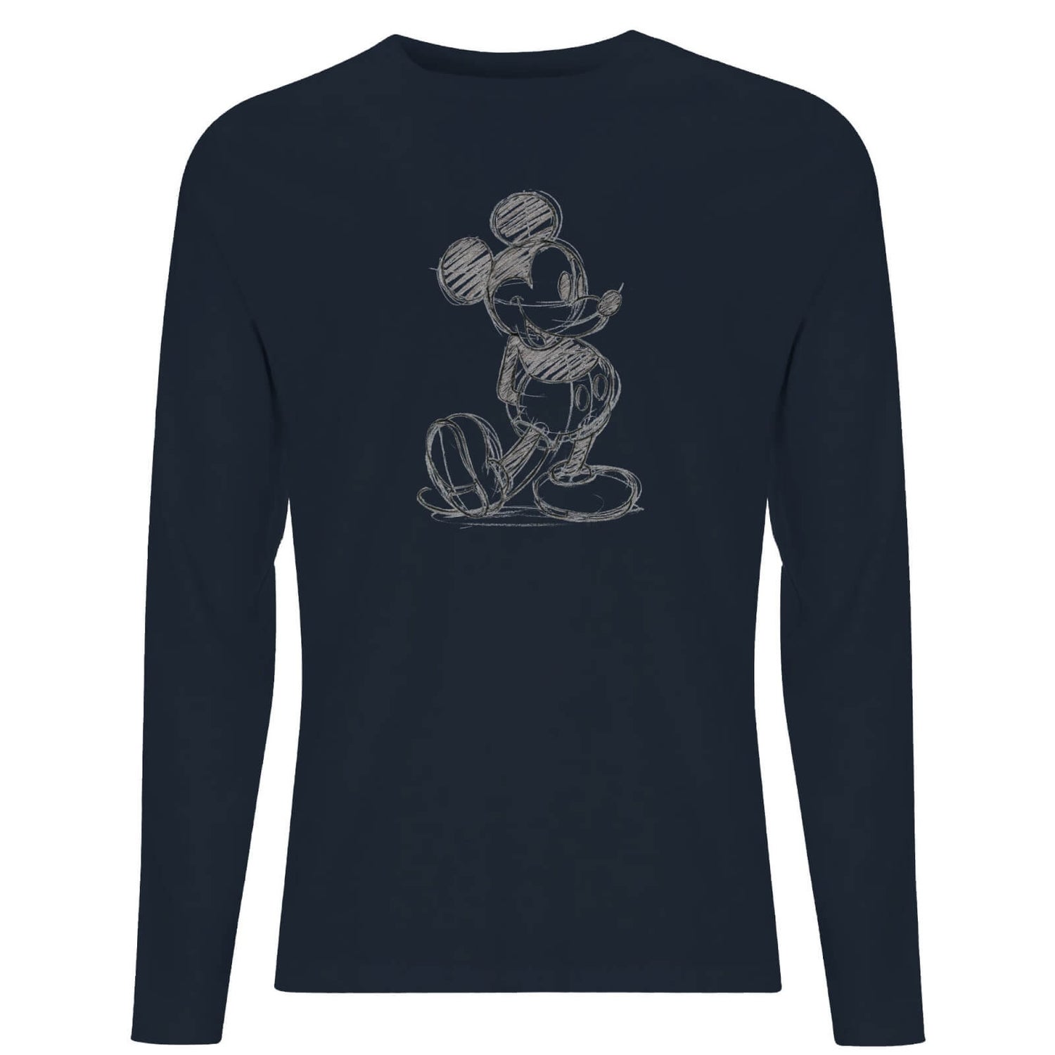 Disney Mickey Mouse Sketch Men's Long Sleeve T-Shirt - Navy