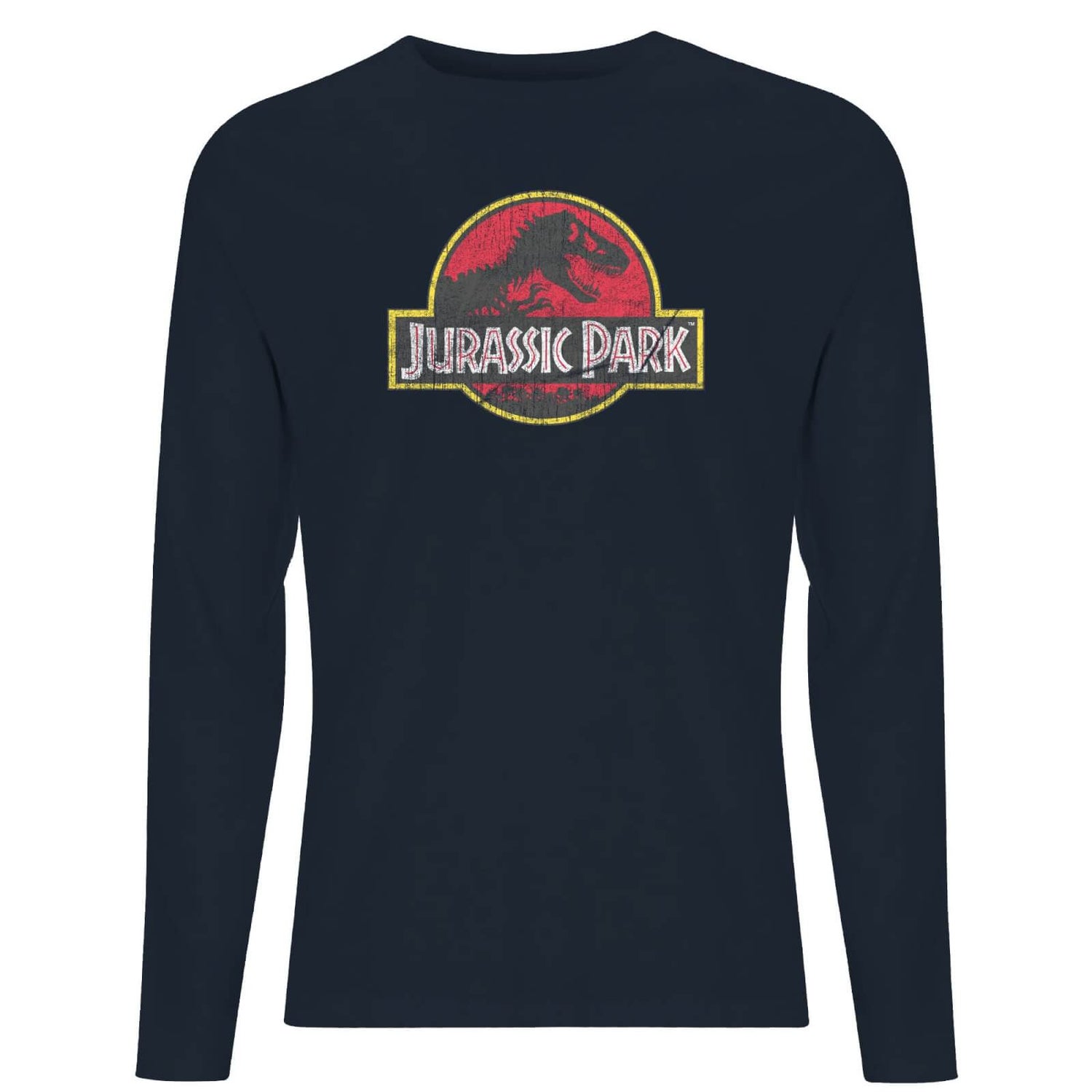Jurassic Park Logo Men's Long Sleeve T-Shirt - Navy