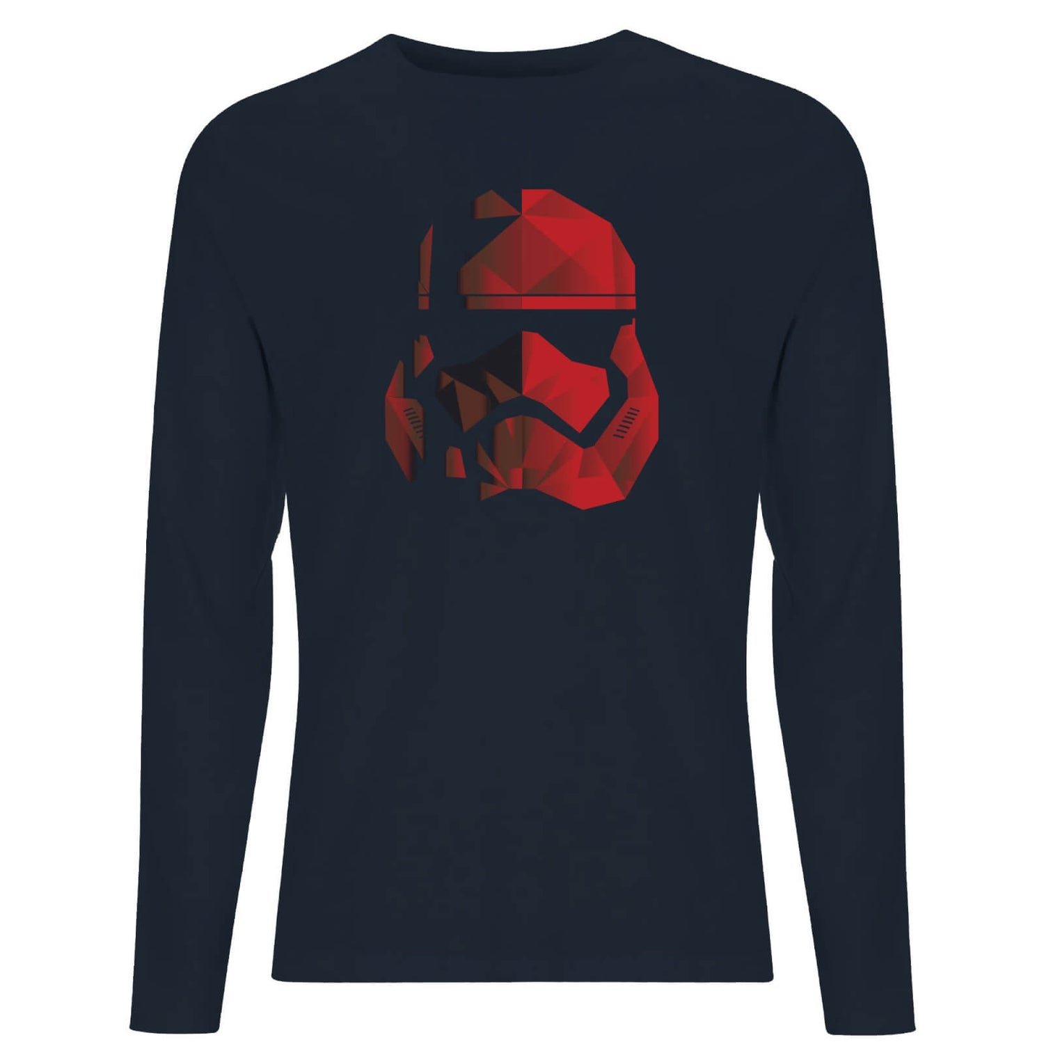 Star Wars Jedi Cubist Trooper Helmet Black Men's Long Sleeve T-Shirt - Navy