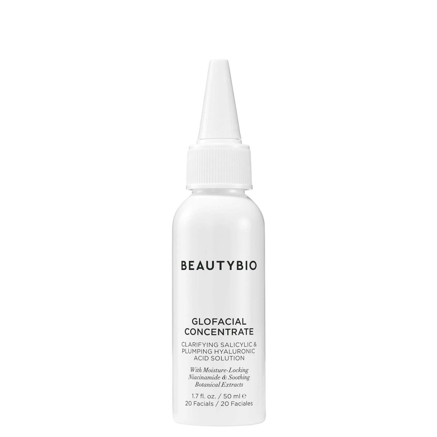 BeautyBio GLOfacial Concentrate Clarifying Salicylic and Plumping Hyaluronic Acid Solution 50ml