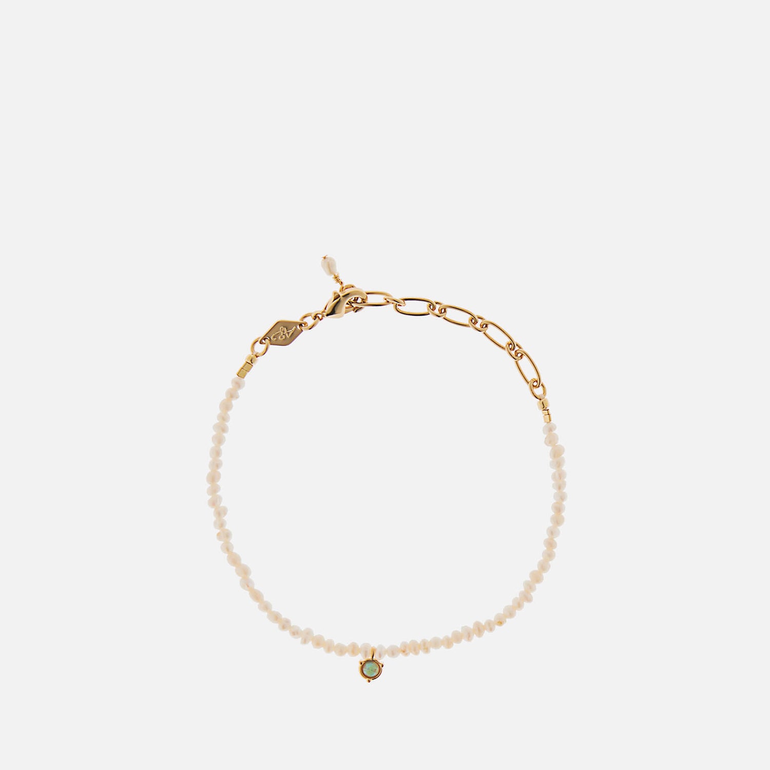 Anni Lu Mini Mal 18-Karat Gold-Plated and Pearl Bracelet
