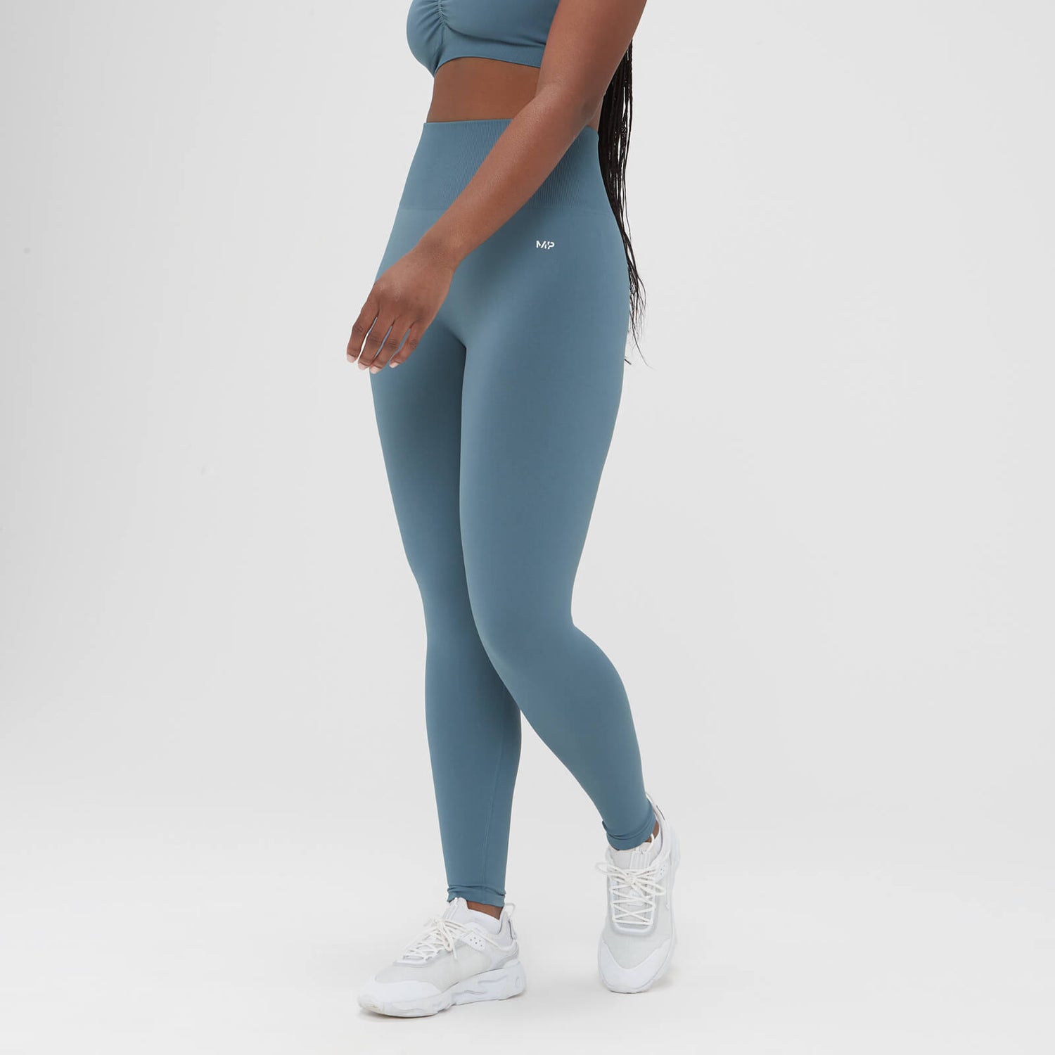 MP Damen Washed Nahtlose Leggings – Pebble Blue