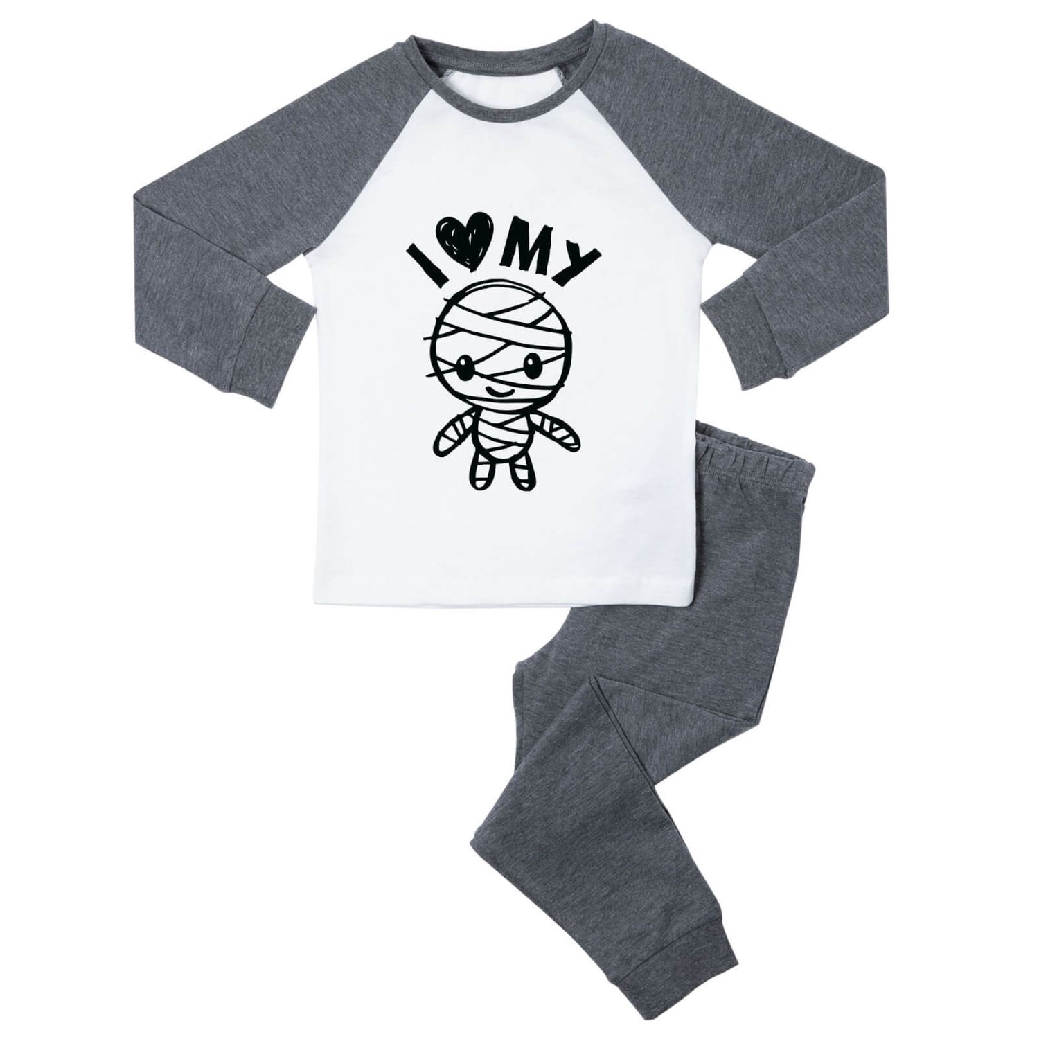 Universal Monsters I Love My Mommy Kids' Pyjamas - Grey White