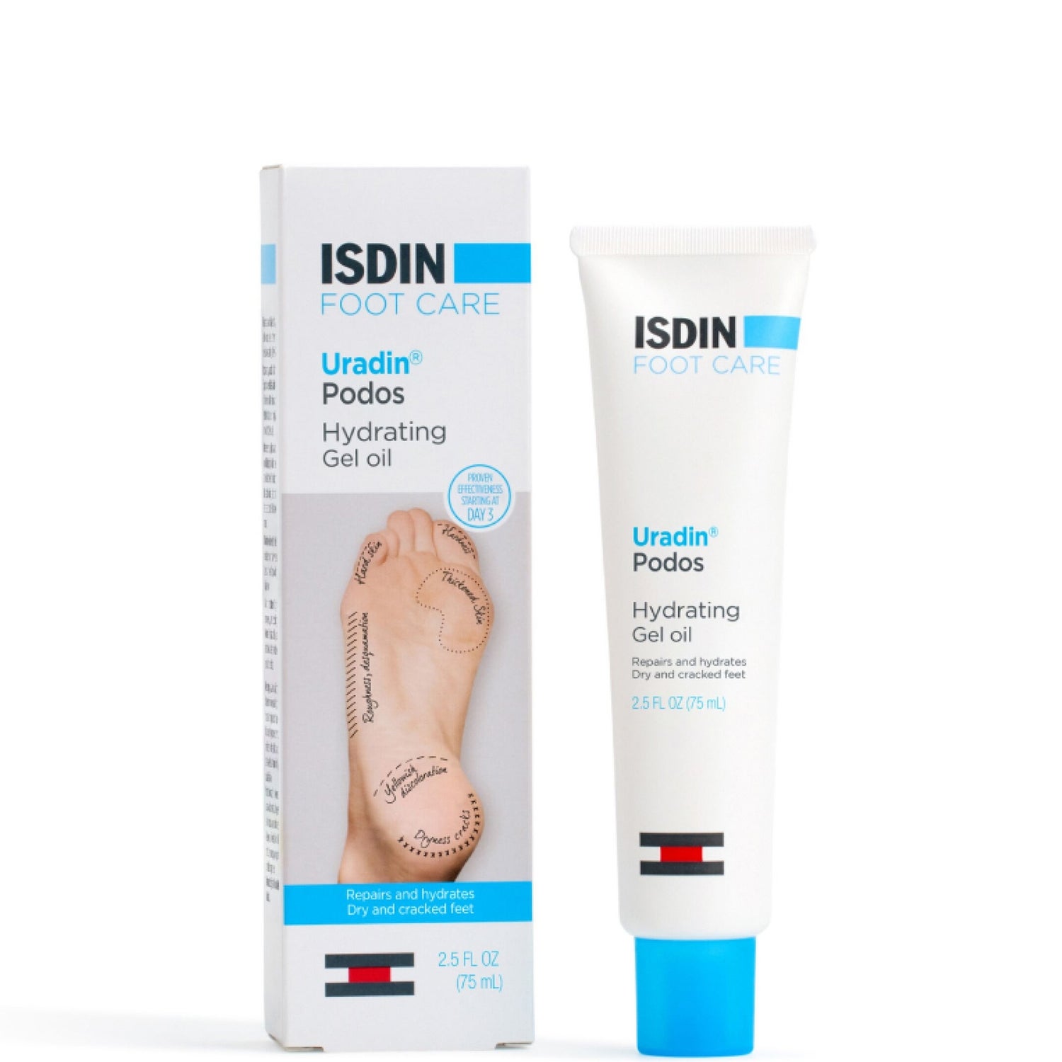 ISDIN Uradin Podos Gel-Oil Moisturizing Gel with 10% Urea for Dry Feet 2.5 fl. oz
