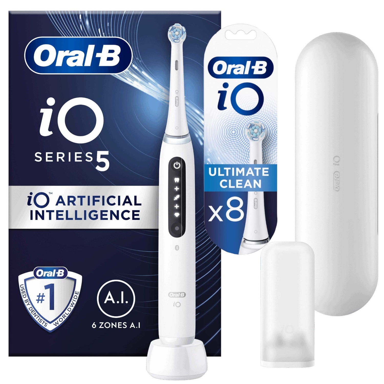 Oral B iO5 White Electric Toothbrush Designed By Braun