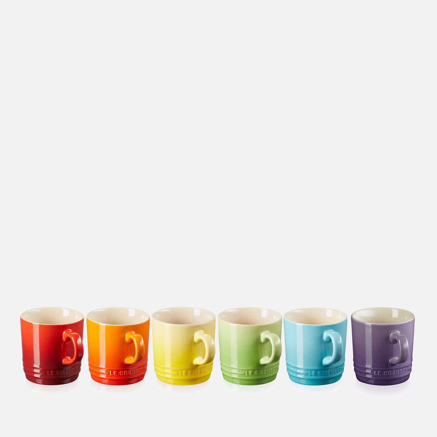 Le Creuset Stoneware Cappuccino Mugs - Set of 6 - Rainbow