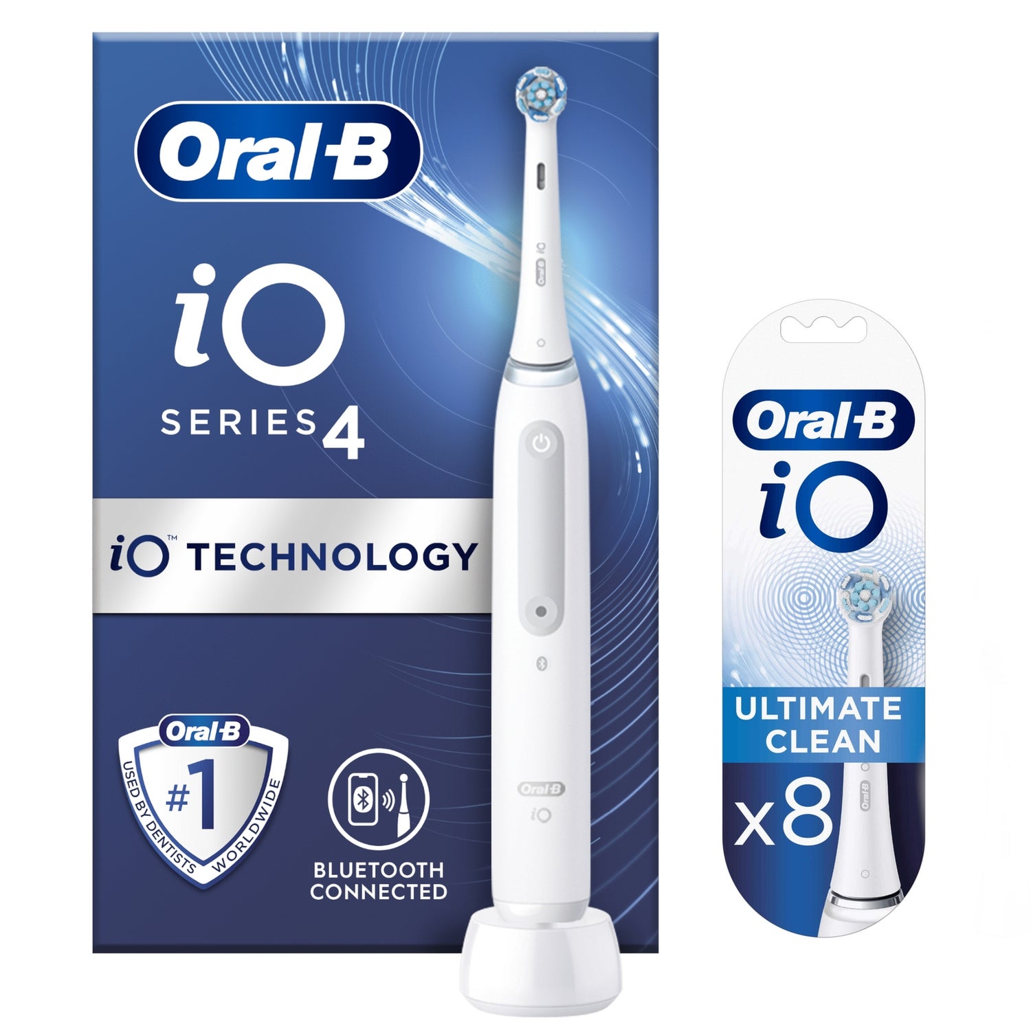 Oral B iO4 White Electric Toothbrush + 8 Refills