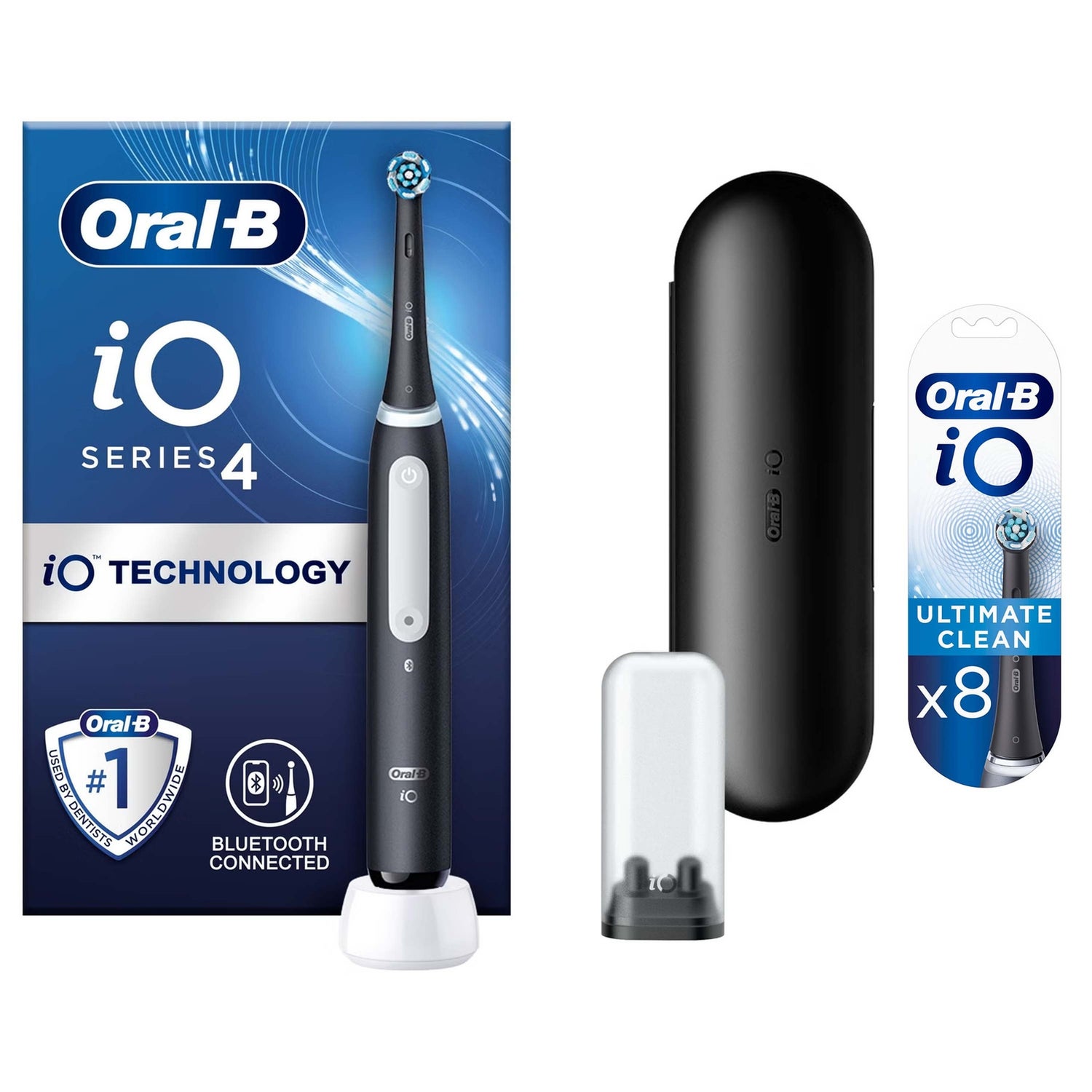 Oral-B iO4 Matte Black Electric Toothbrush with Travel Case