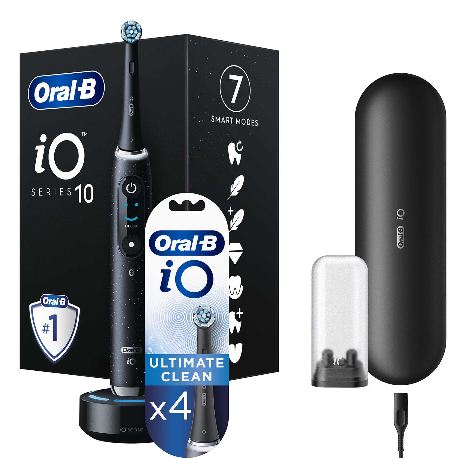 Oral-B iO10 Cosmic Black Electric Toothbrush with Charging Travel Case