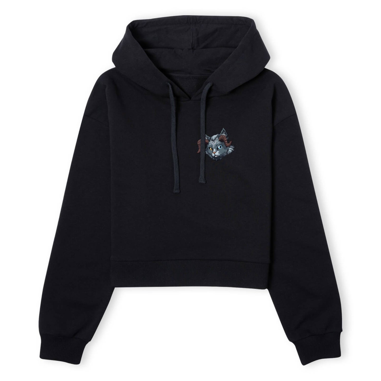 Tribes of Midgard Maniklo Pocket Women's Cropped Hoodie - Black