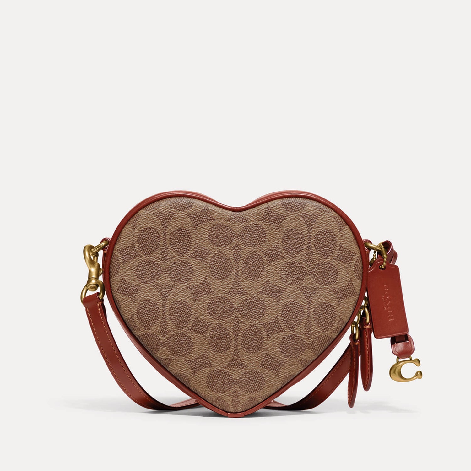Coach Heart Coated-Canvas and Leather Shoulder Bag