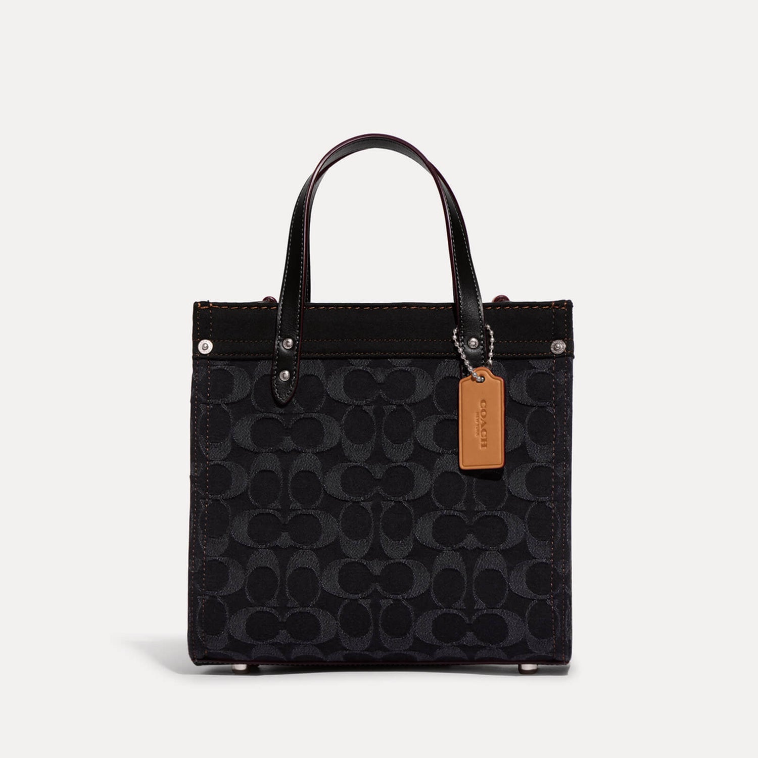 Coach Field Tote 22 Leather and Jacquard-Blend Bag