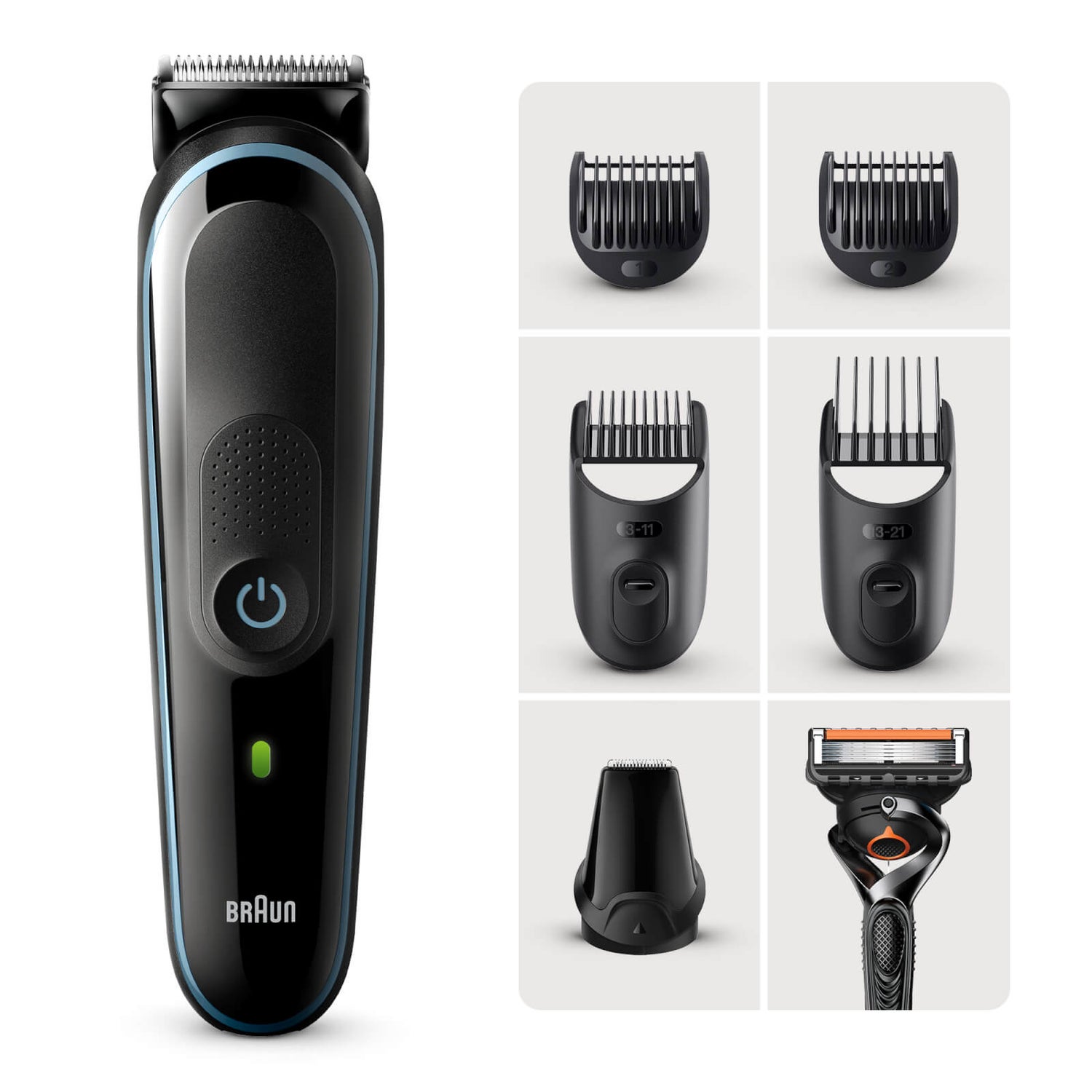 Braun Multi-Grooming-Kit 5 MGK5345, 7-in-1 Barttrimmer und Haarschneider für Herren