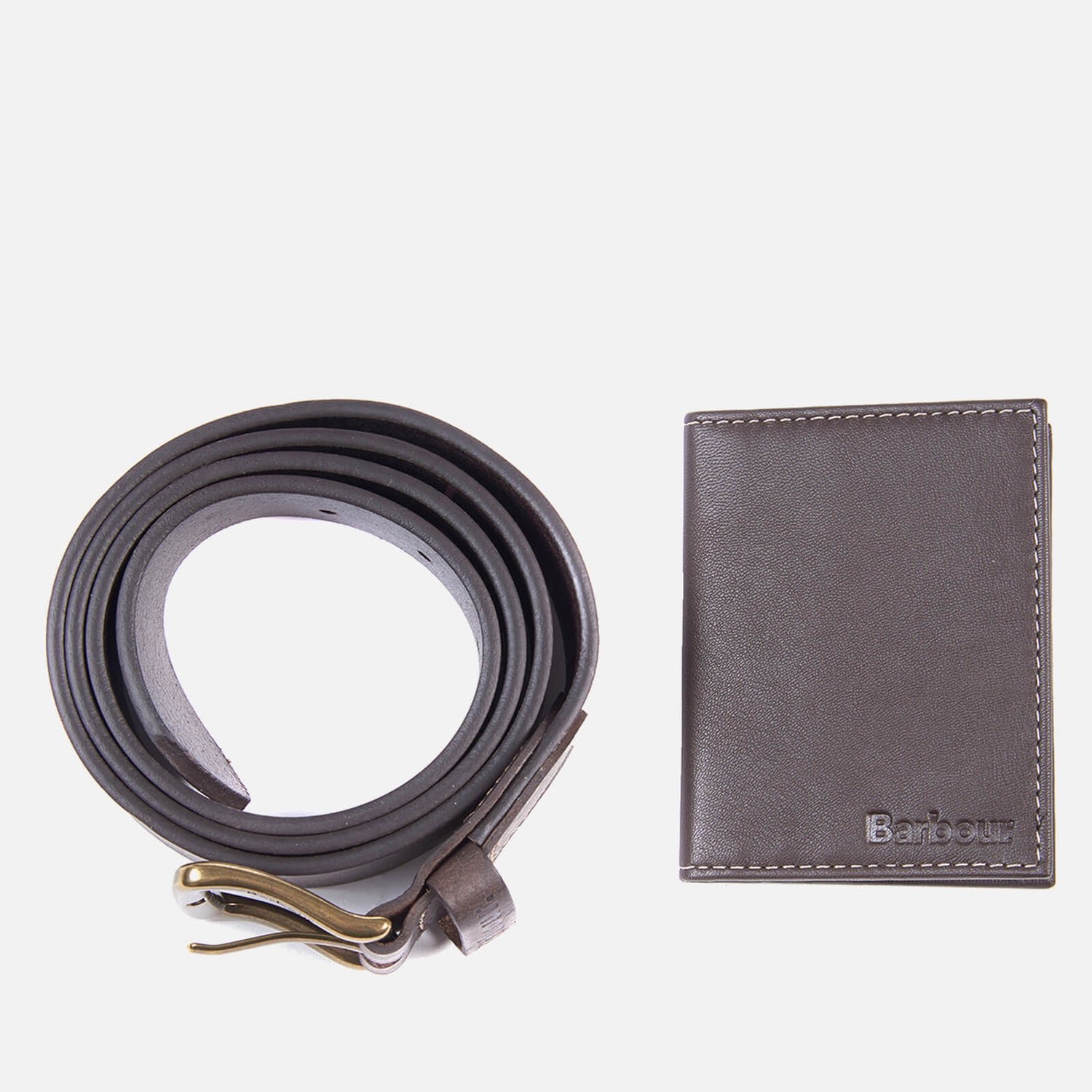 Barbour Leather Belt and Billfold Wallet Gift Set - L