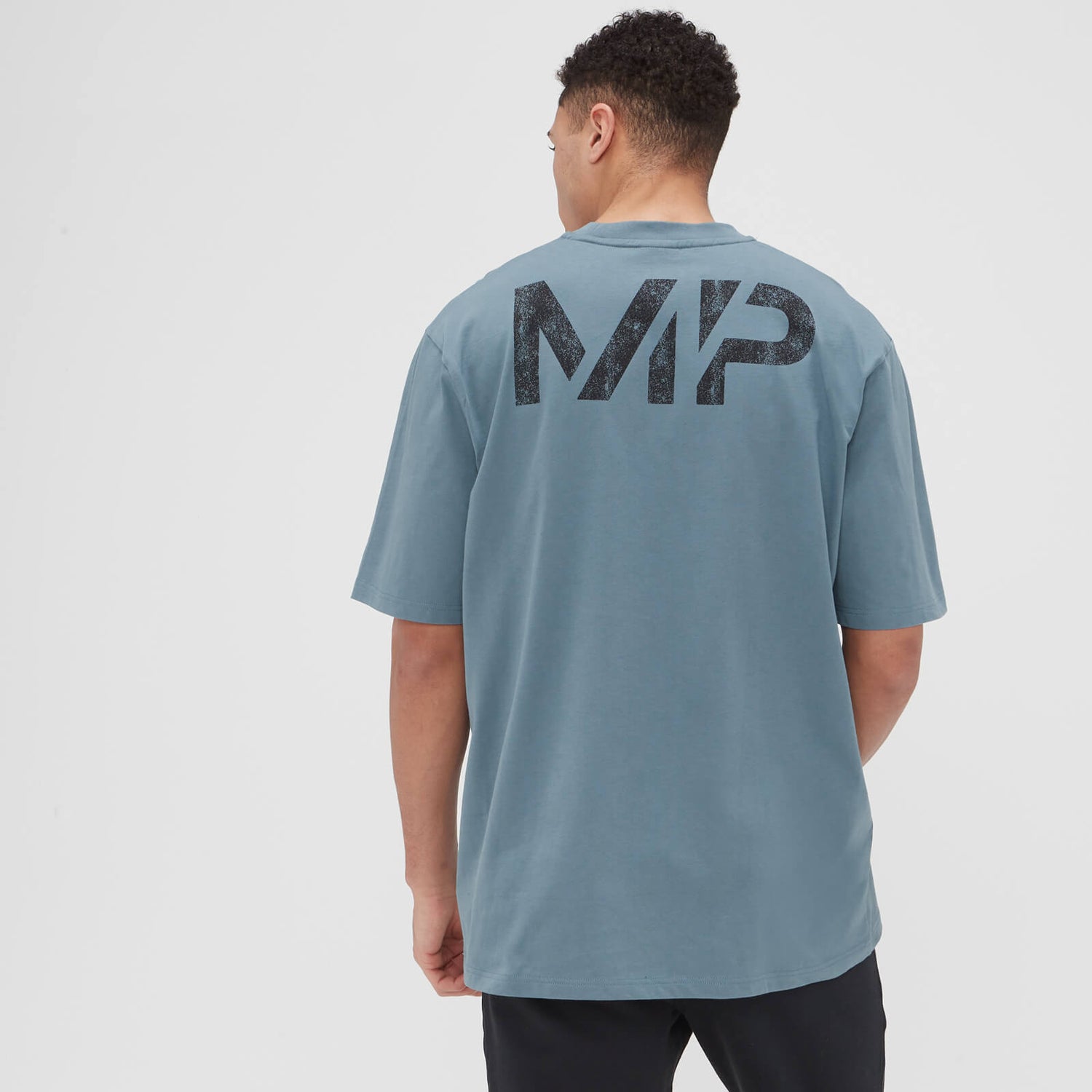 Pánske oversize tričko MP Grit s potlačou – sivomodré