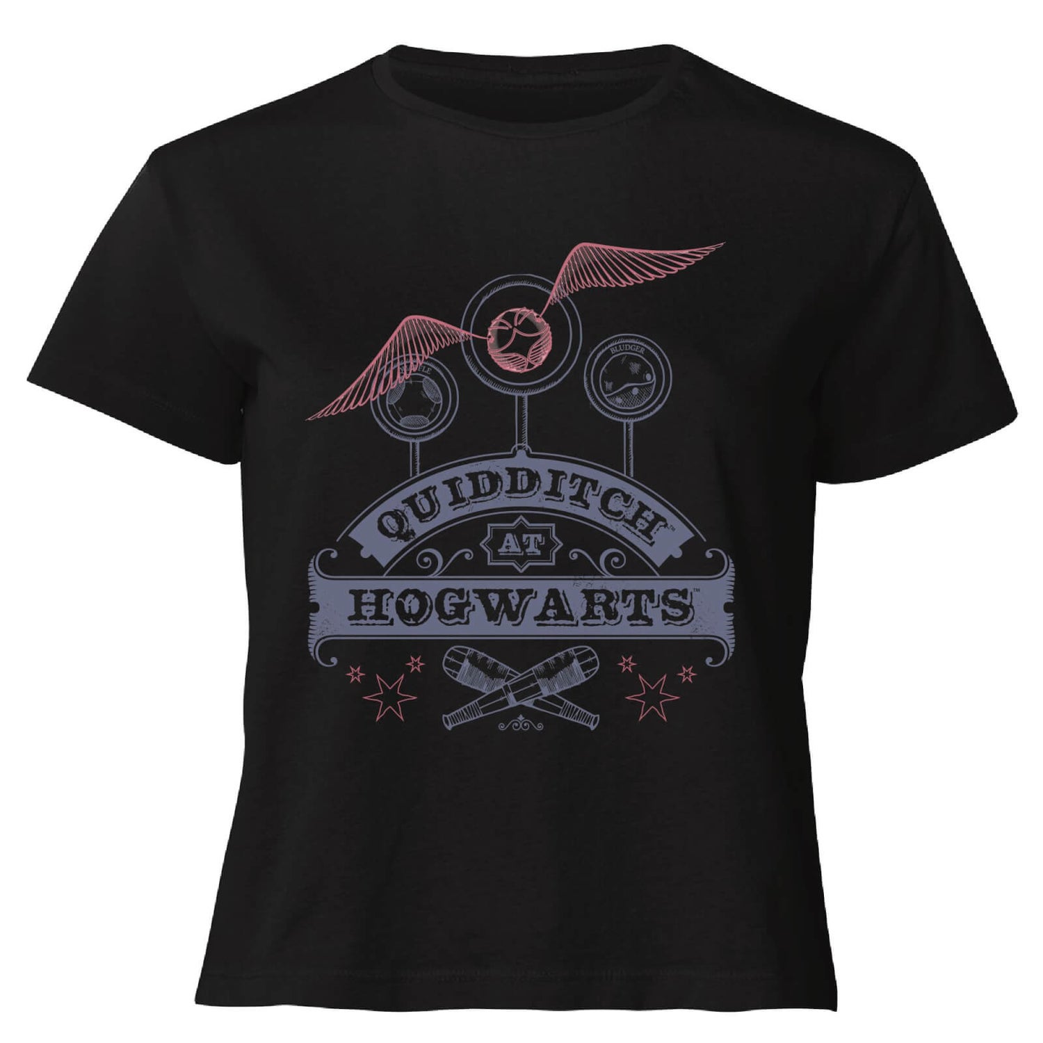 Harry Potter Quidditch At Hogwarts Women's Cropped T-Shirt - Black