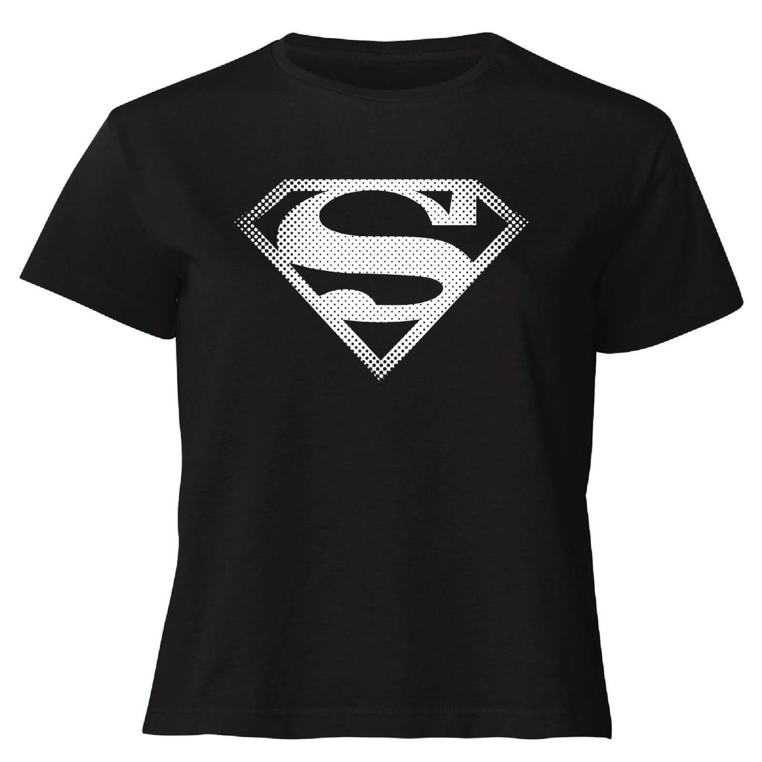 Superman Spot Logo Women's Cropped T-Shirt - Black
