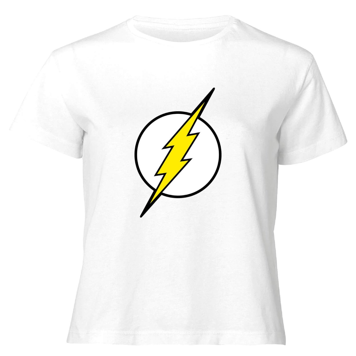 Justice League Flash Logo Women's Cropped T-Shirt - White