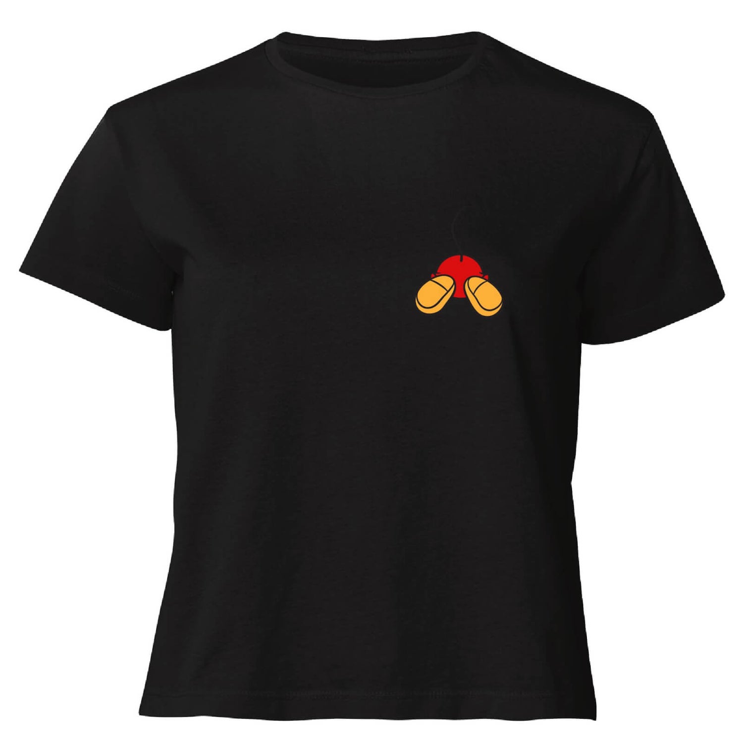 Disney Mickey Mouse Backside Women's Cropped T-Shirt - Black