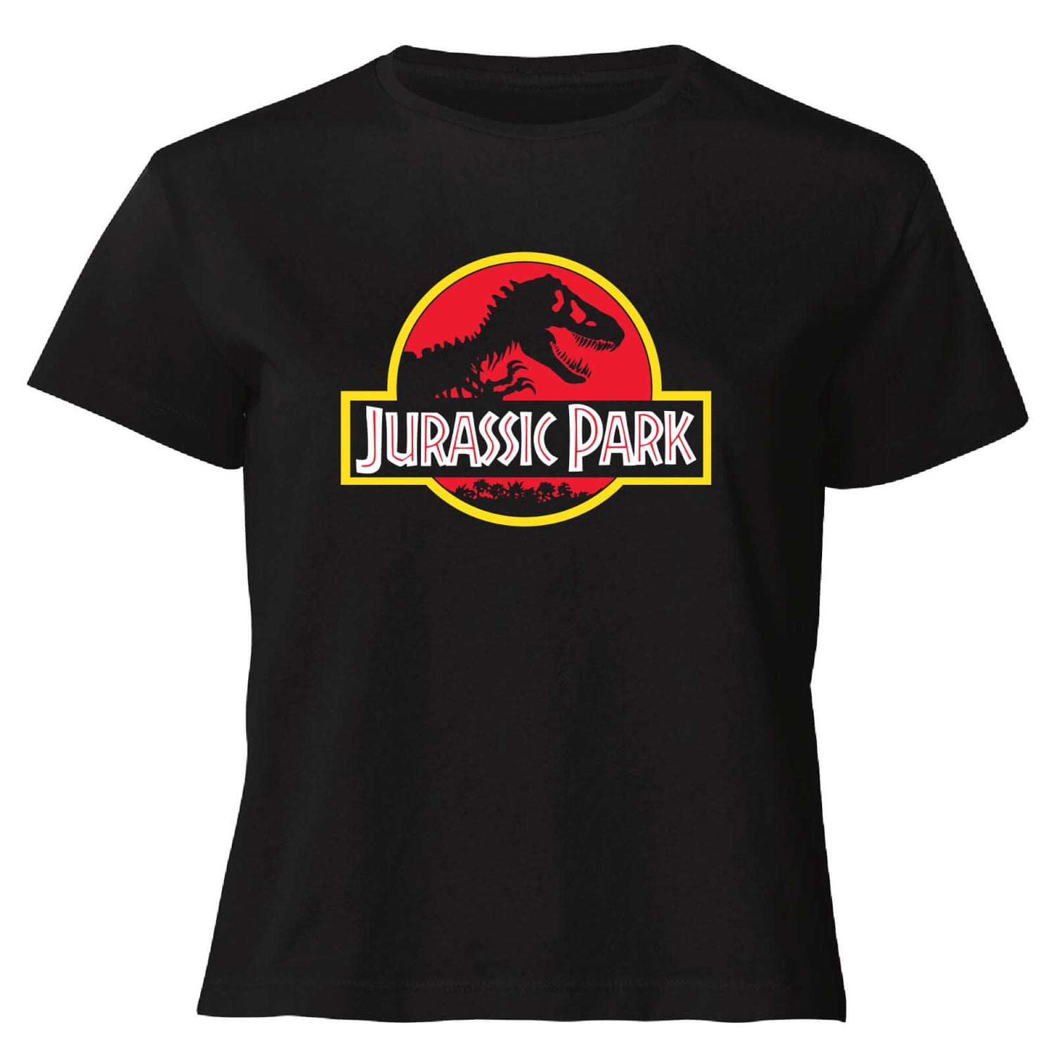 Jurassic Park Logo Women's Cropped T-Shirt - Black