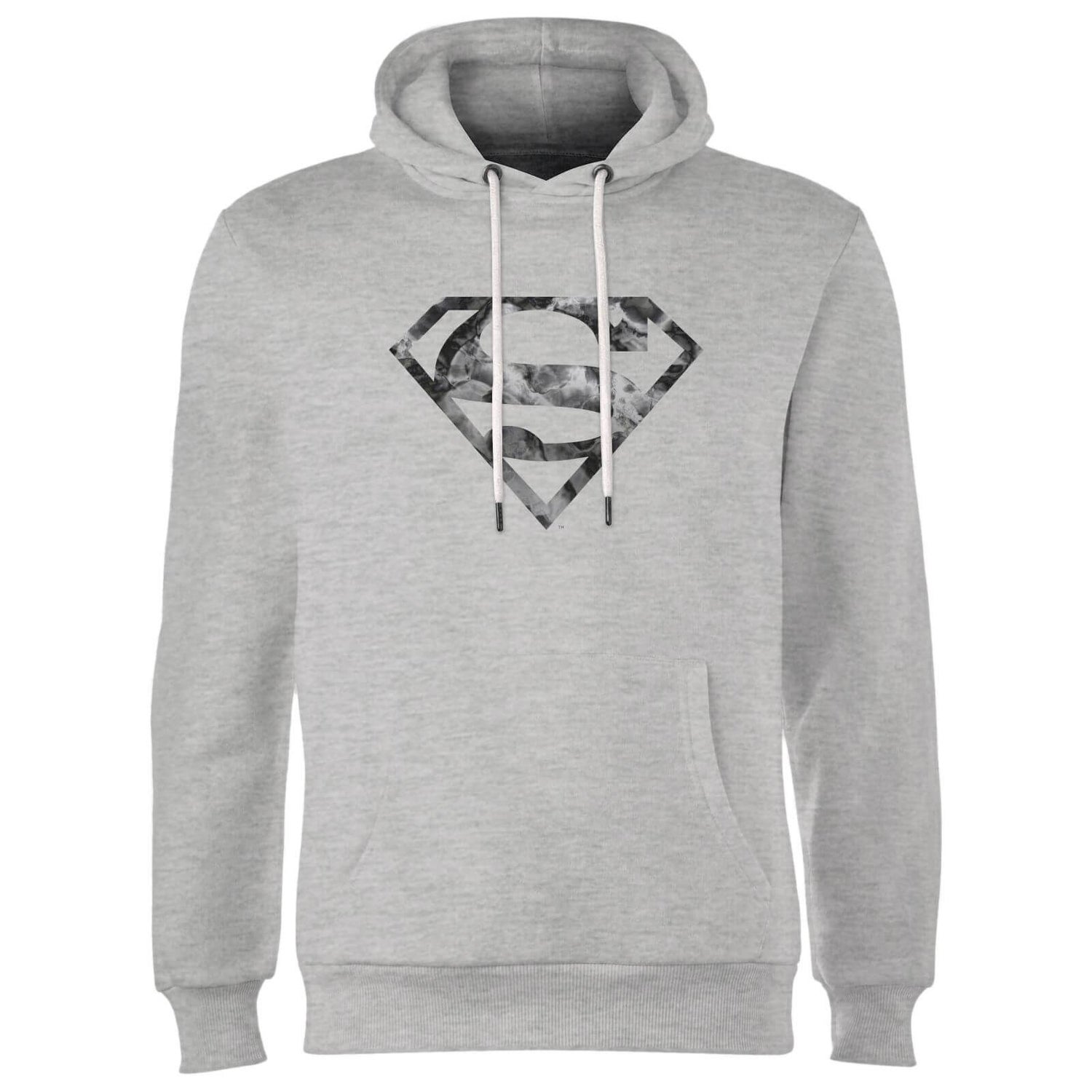 Marble Superman Logo Hoodie - Grey