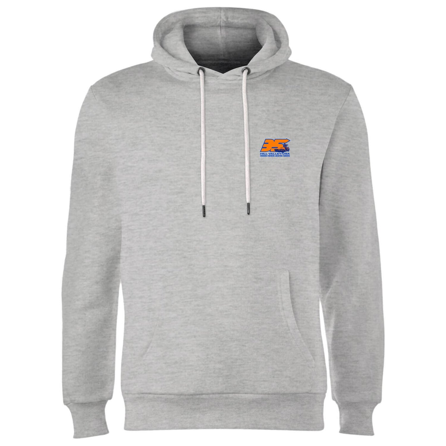Back To The Future 35 Hill Valley Front Hoodie - Grey